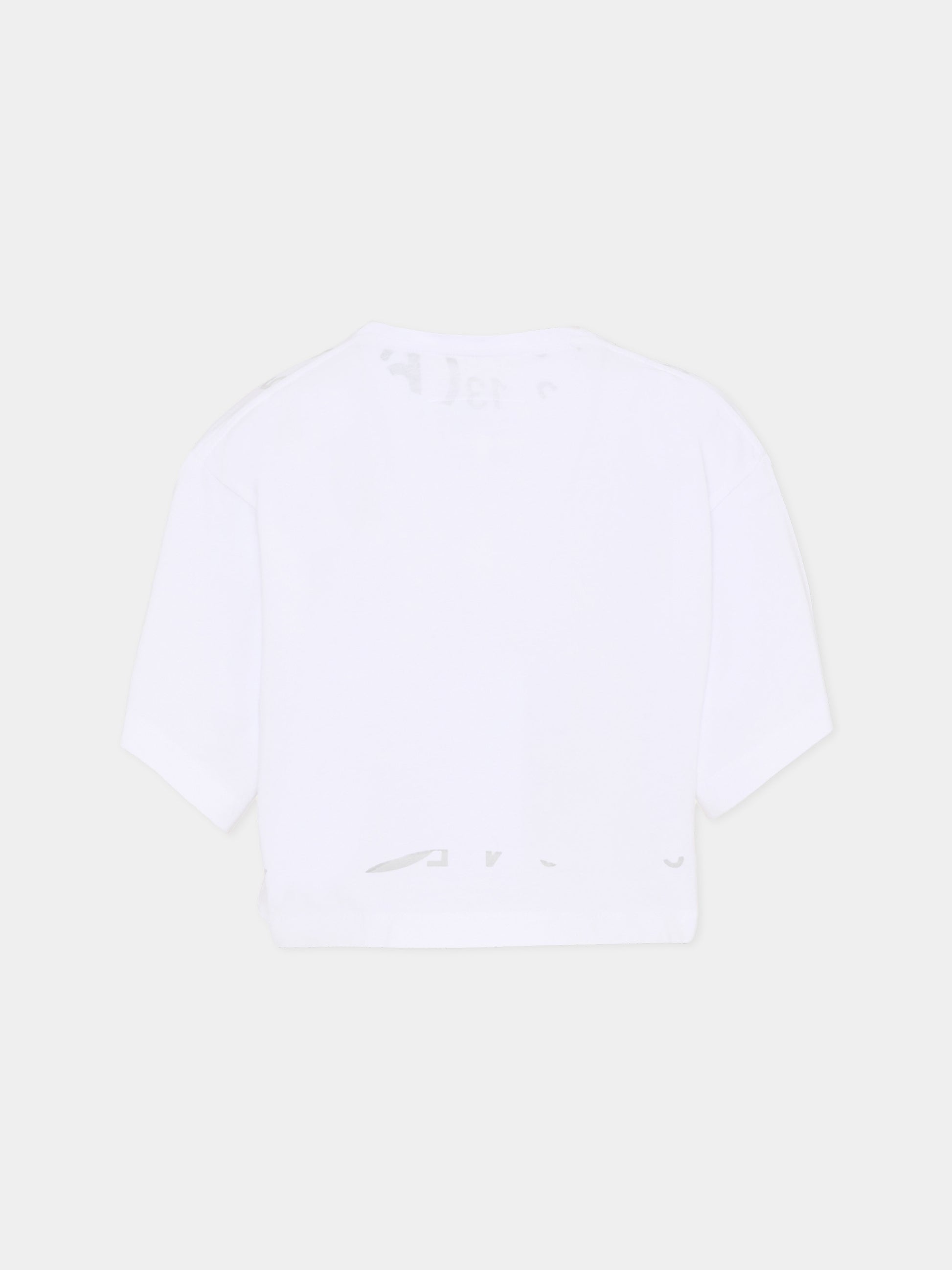 T-shirt bianca per bambina con logo,Mm6 Maison Margiela,M61017 MM02Y M6100