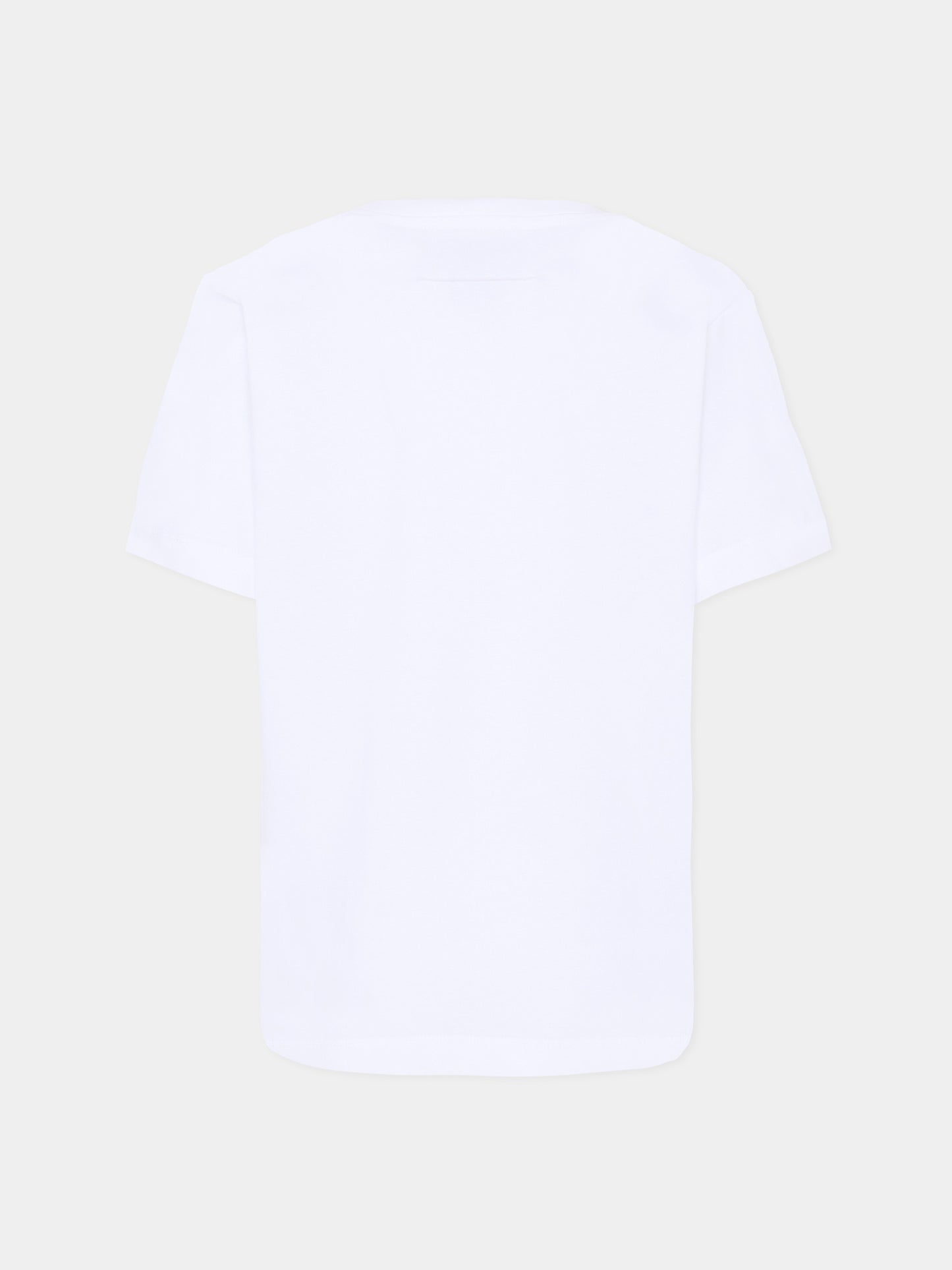 T-shirt bianca per bambini con patch,Mm6 Maison Margiela,M61022 MM04I M6100