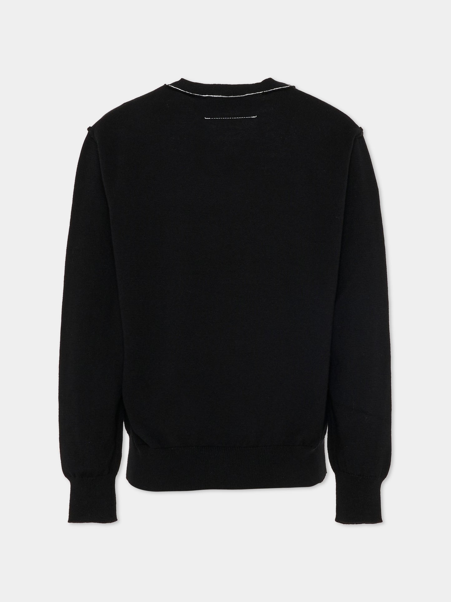 Maglione nero per bambini con logo,Mm6 Maison Margiela,M61025 MM07V M6900