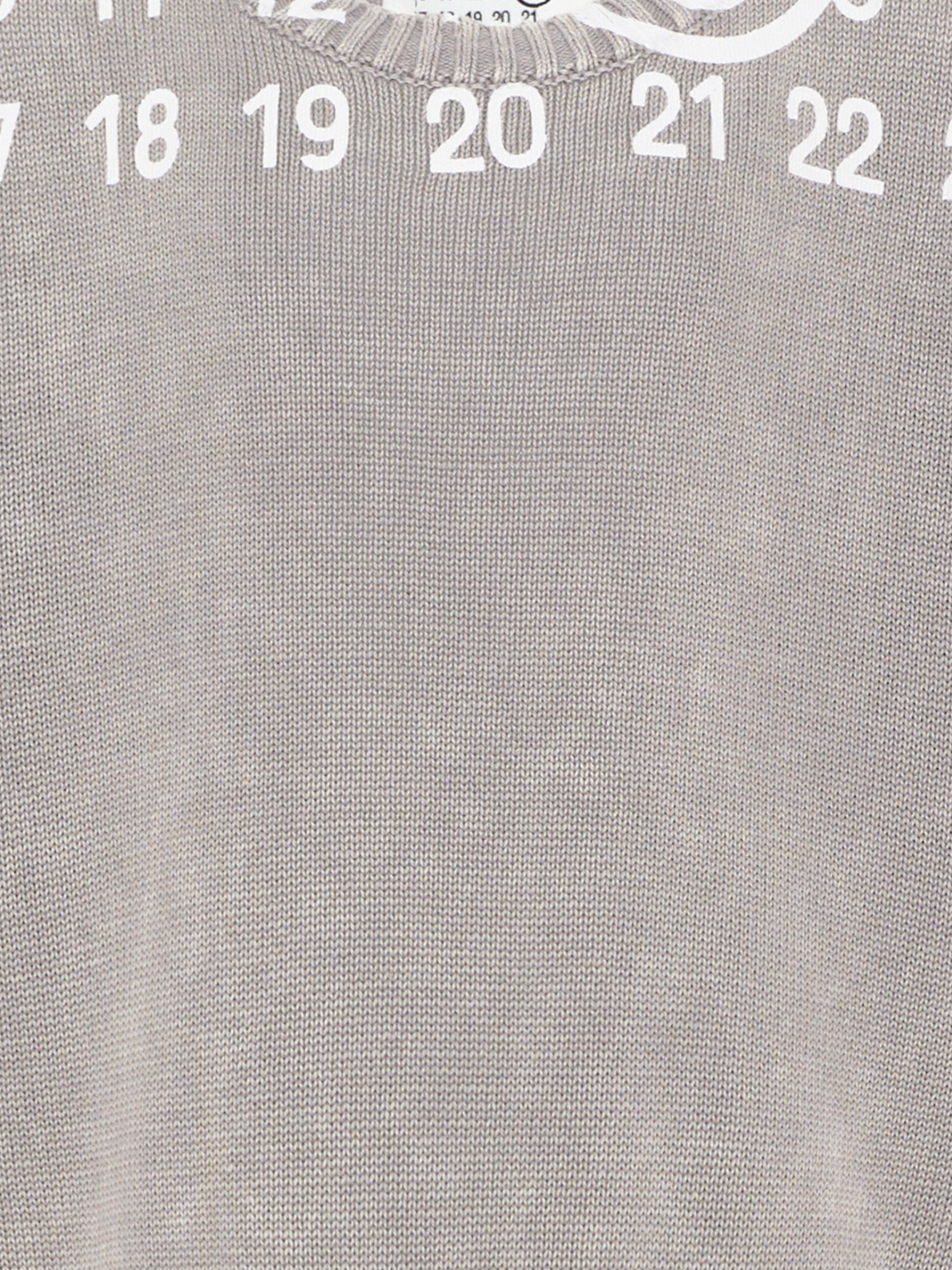 Maglione grigio per bambini con numeri,Mm6 Maison Margiela,M61027 MM07W M6907