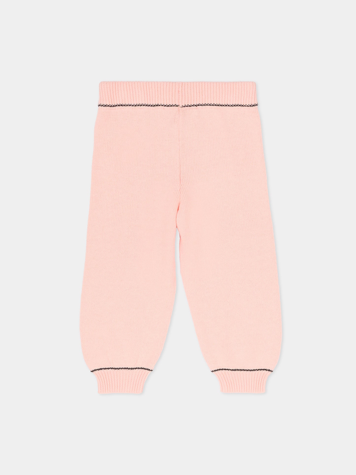 Pantaloni rosa per neonata con logo ricamato,Marni Kids,M00994 M00X8 0M351
