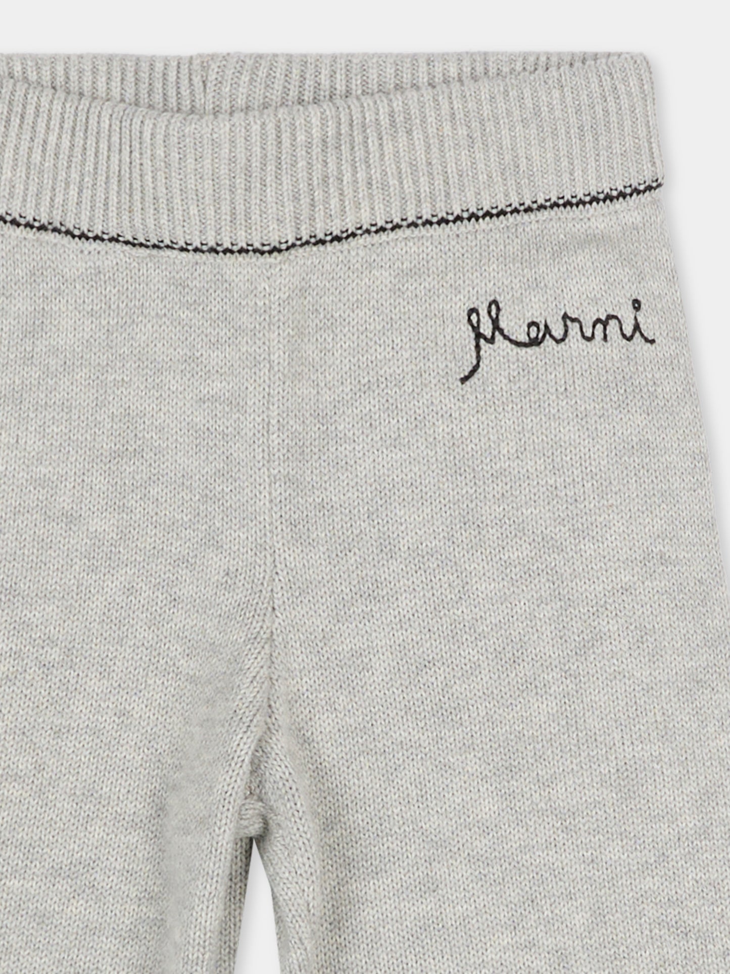 Pantaloni grigi per neonata con logo ricamato,Marni Kids,M00994 M00X8 0M903