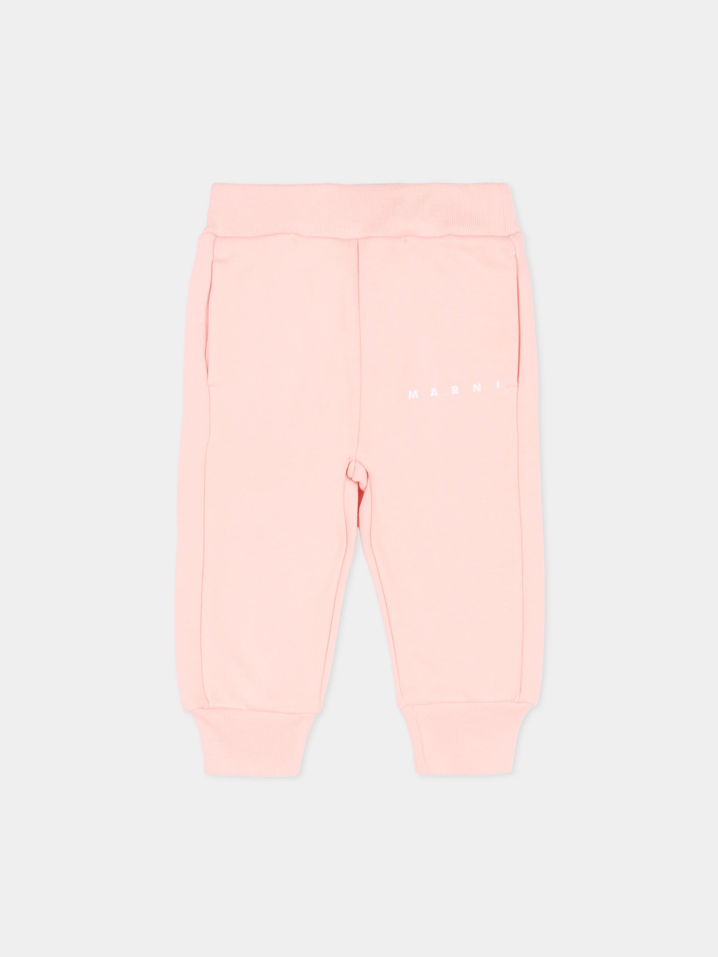 Pantaloni rosa per neonata con logo,Marni Kids,M01534 M00V0 0M351