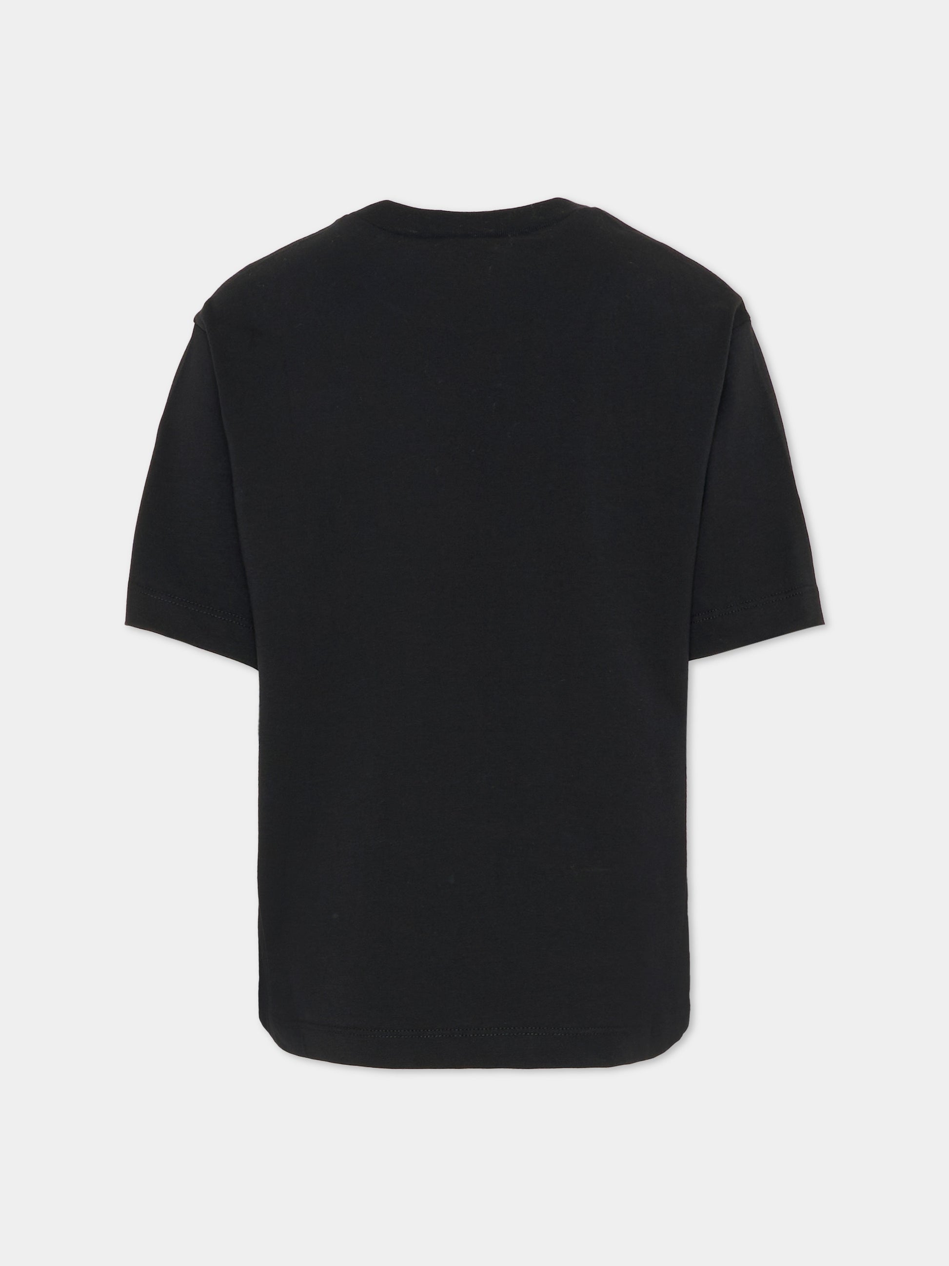 T-shirt nera per bambina con stampa bambini,Marni Kids,M01671 M00HZ 0M900