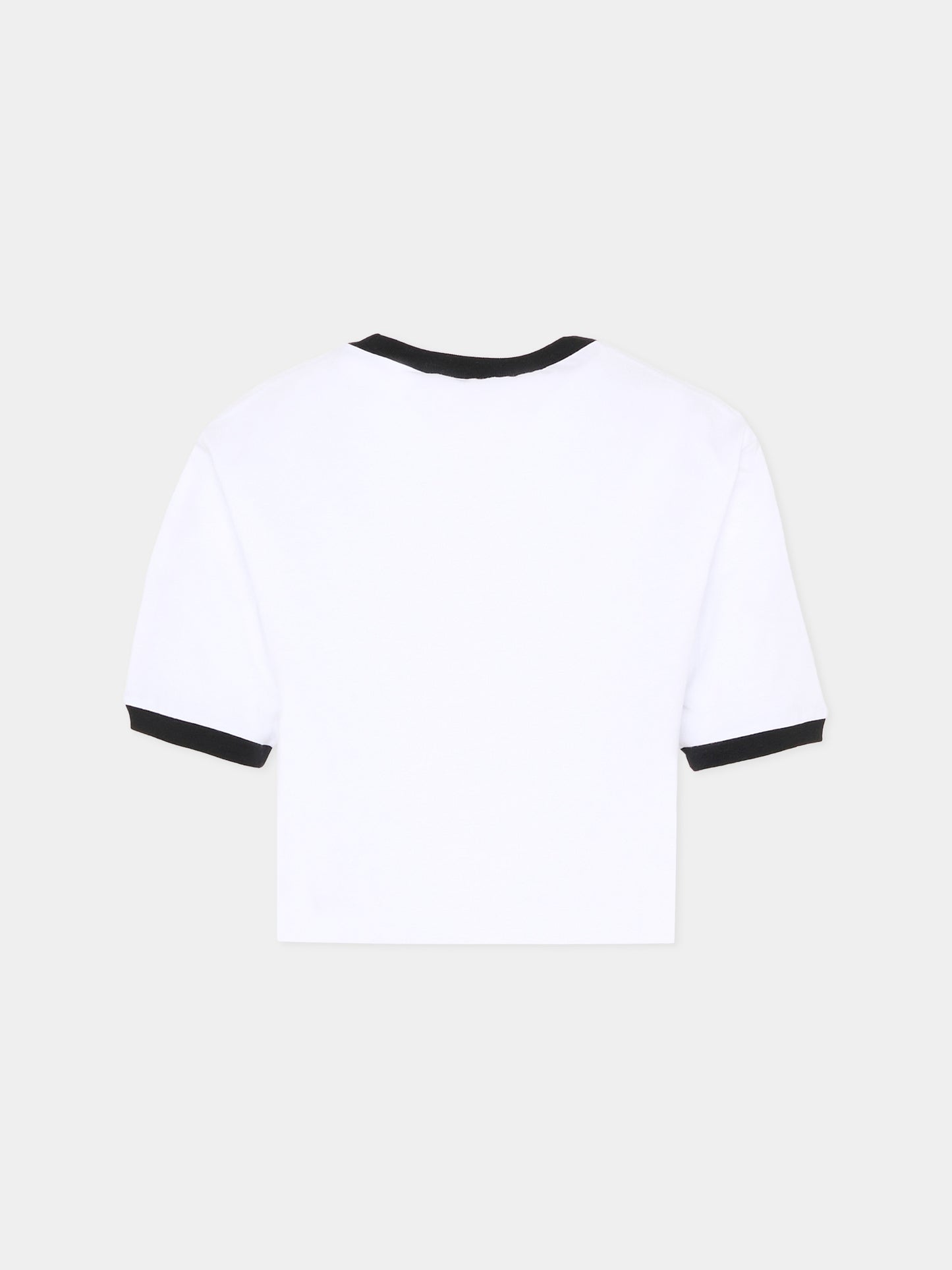 T-shirt crop bianca per bambina con stampa,Marni Kids,M01678 M00HZ 0M100