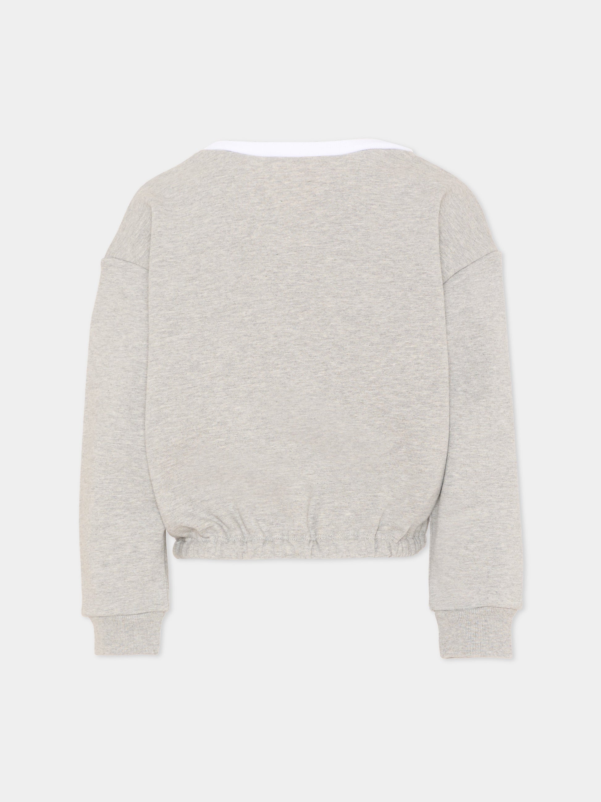 Felpa grigia per bambina con logo,Marni Kids,M01684 M00V0 0M903