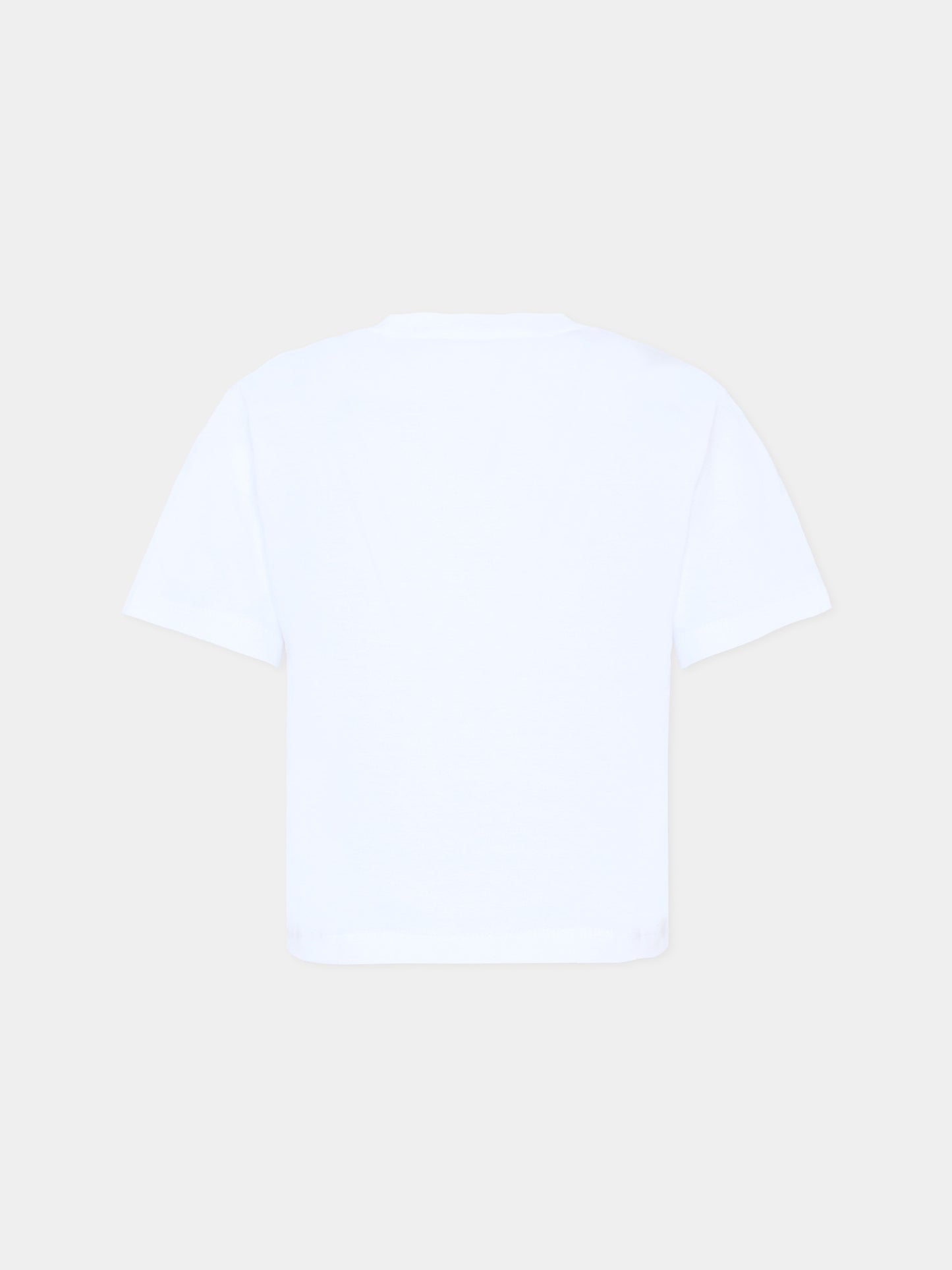 T-shirt bianca per bambina con logo,Marni Kids,M01733 M00RF 0M100