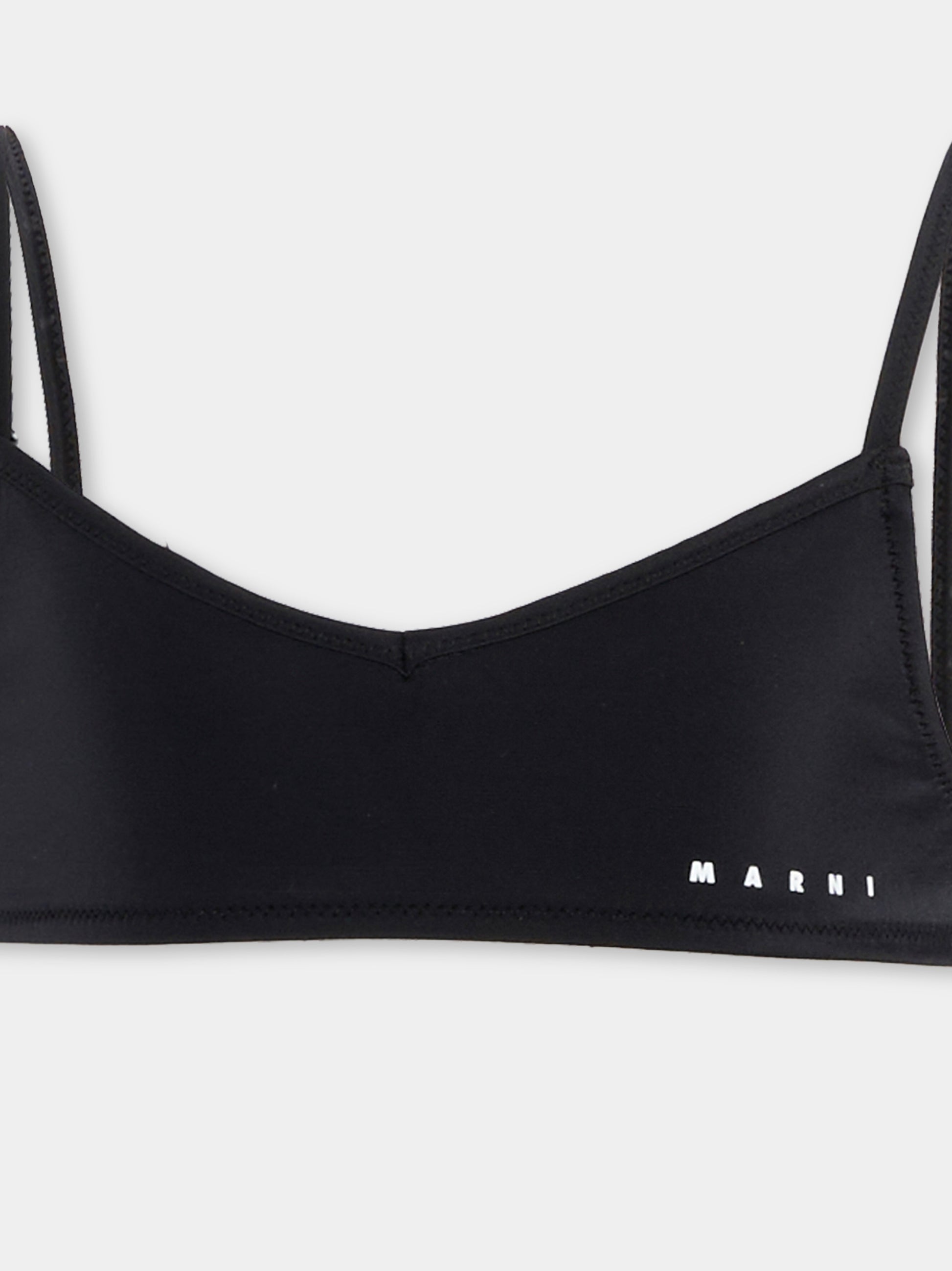 Slip e bikini nero per bambina con logo,Marni Kids,M01759 M00M2 0M900