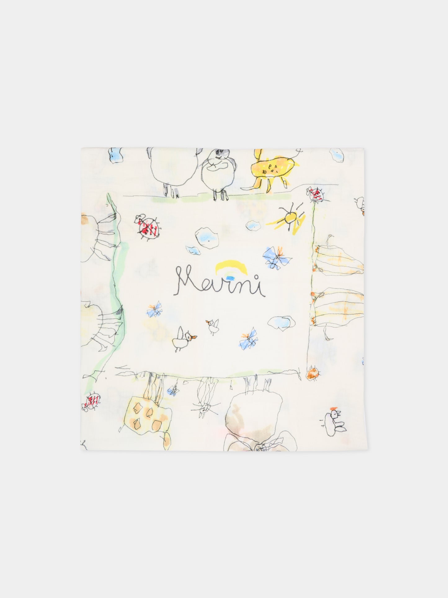 Set mussole avorio per neonati con disegni,Marni Kids,M01803 M00VS 0M100