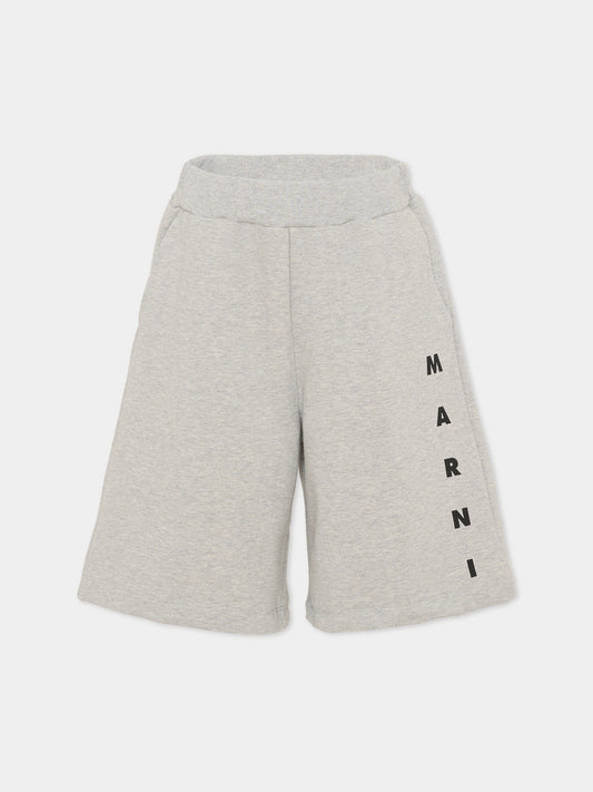 Shorts grigi per bambini con logo,Marni Kids,M01823 M00V0 0M903