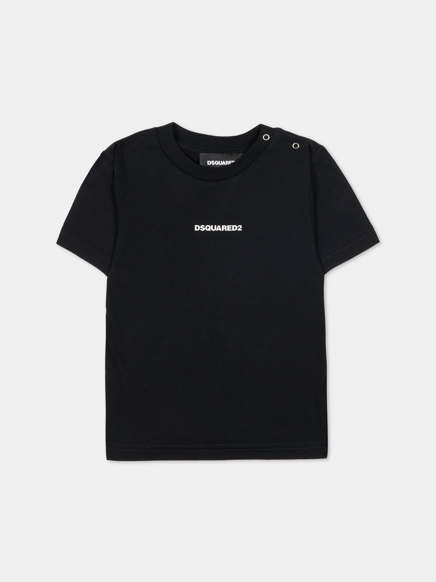 T-shirt nera per neonato con logo,Dsquared2,DQ2853 D004G DQ900