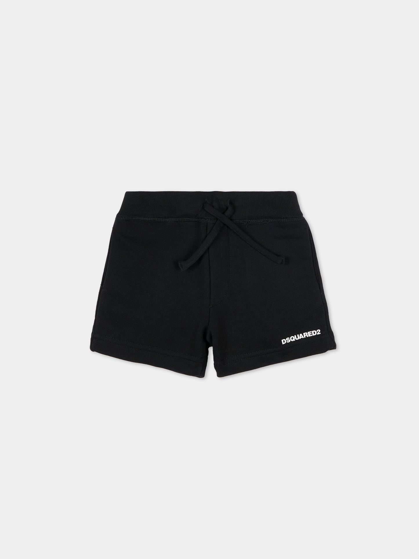 Shorts neri per neonato con logo,Dsquared2,DQ2871 D0094 DQ900