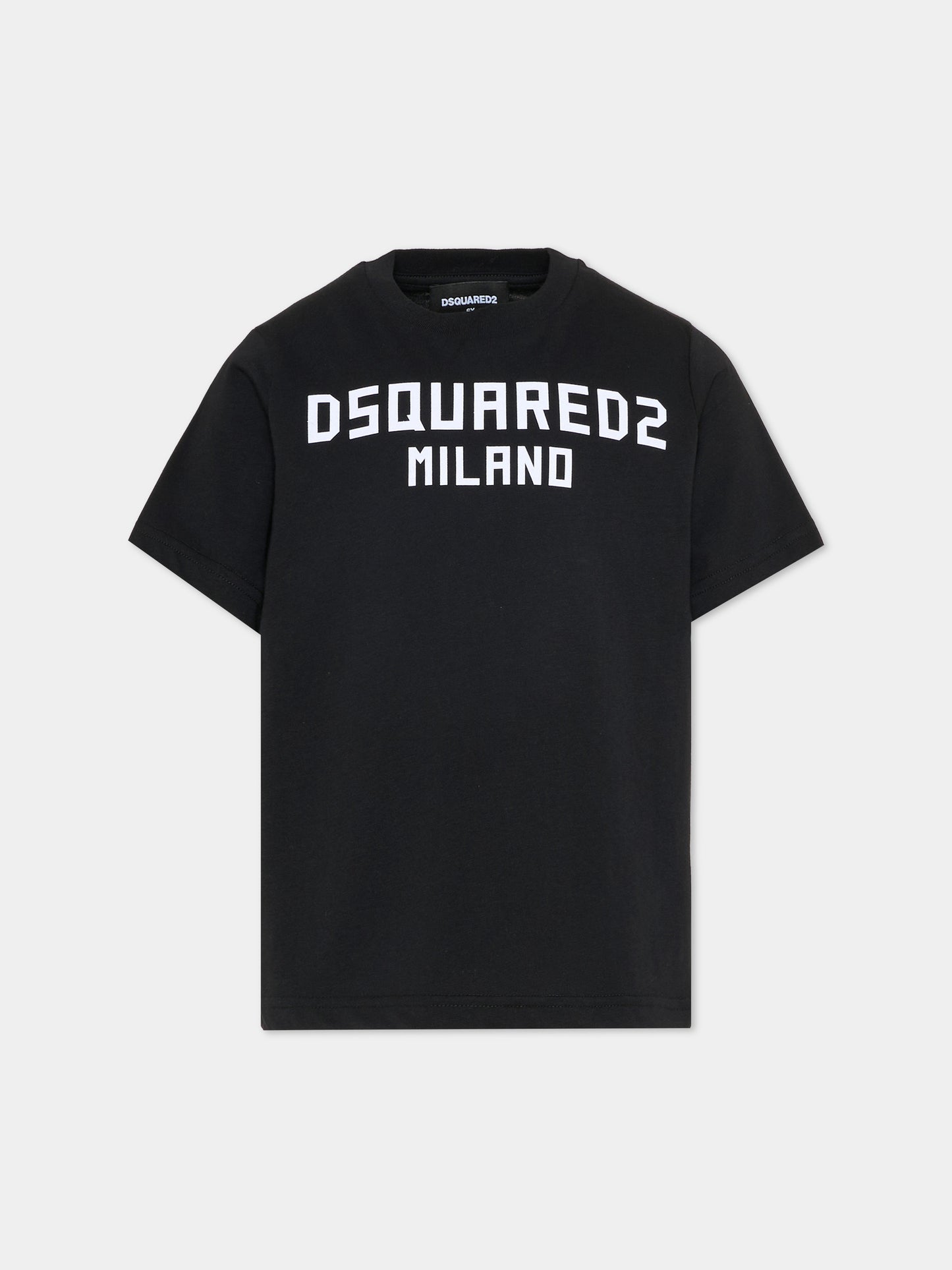 T-shirt nera per bambino con logo,Dsquared2,DQ3164 D0015 DQ900