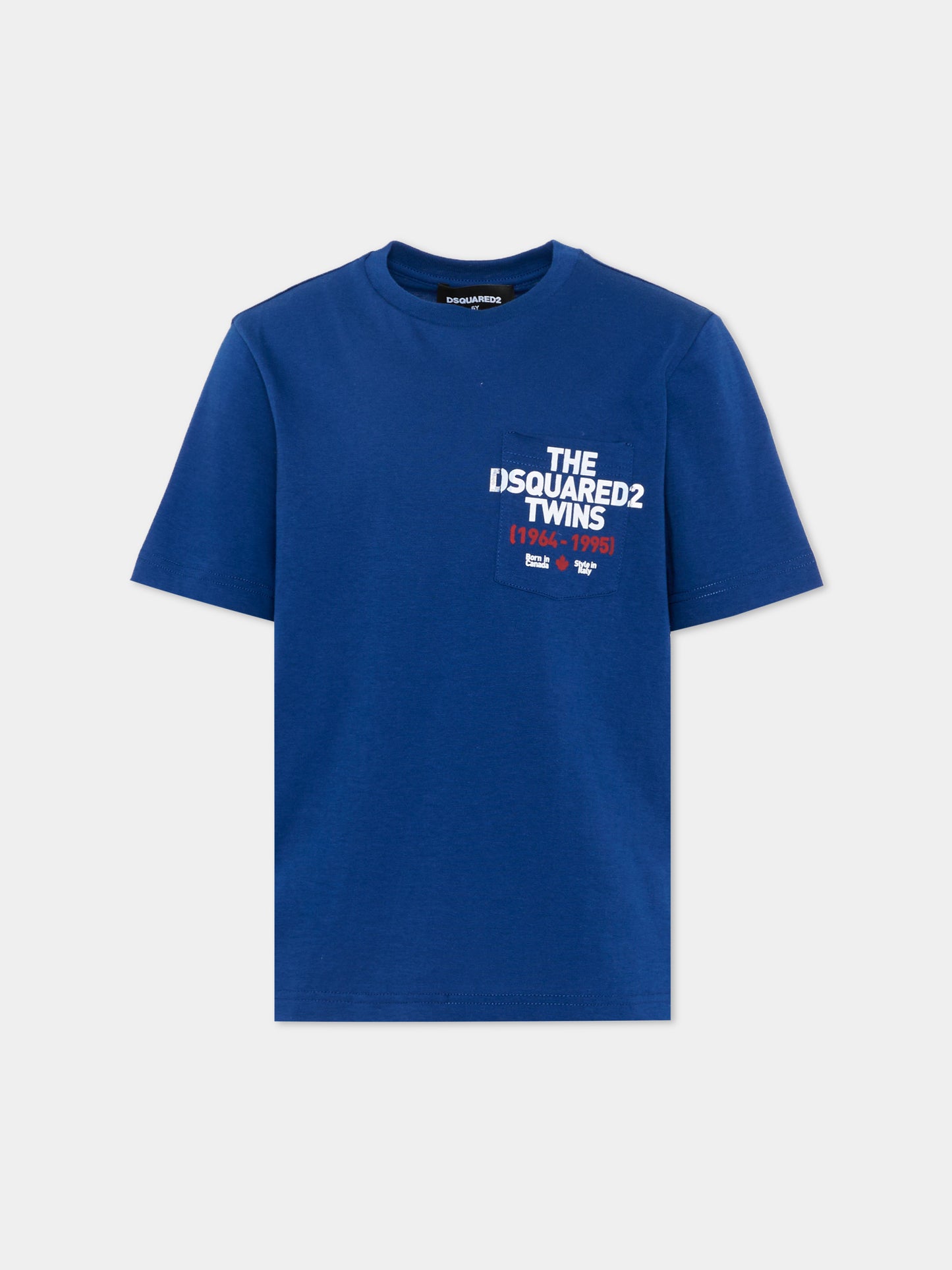T-Shirt blu per bambino con logo,Dsquared2,DQ3166 D004G DQ865