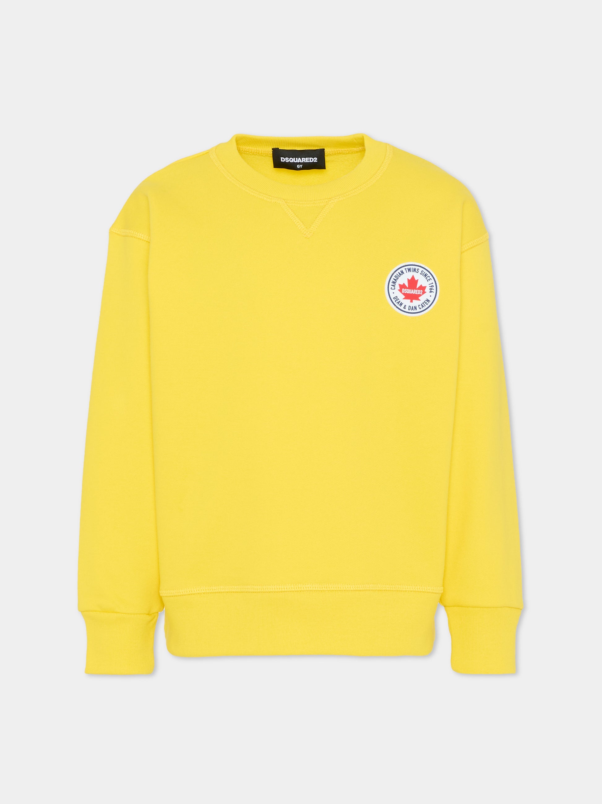 Felpa gialla per bambino con logo,Dsquared2,DQ3182 D0094 DQ220