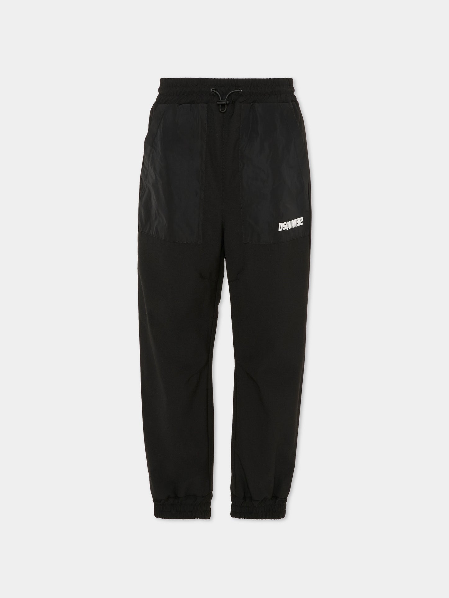 Pantaloni neri per bambino con logo,Dsquared2,DQ3203 D0AGV DQ900