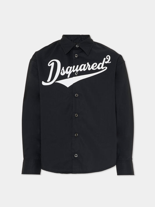Camicia nera per bambino con logo,Dsquared2,DQ3225 D007D DQ900