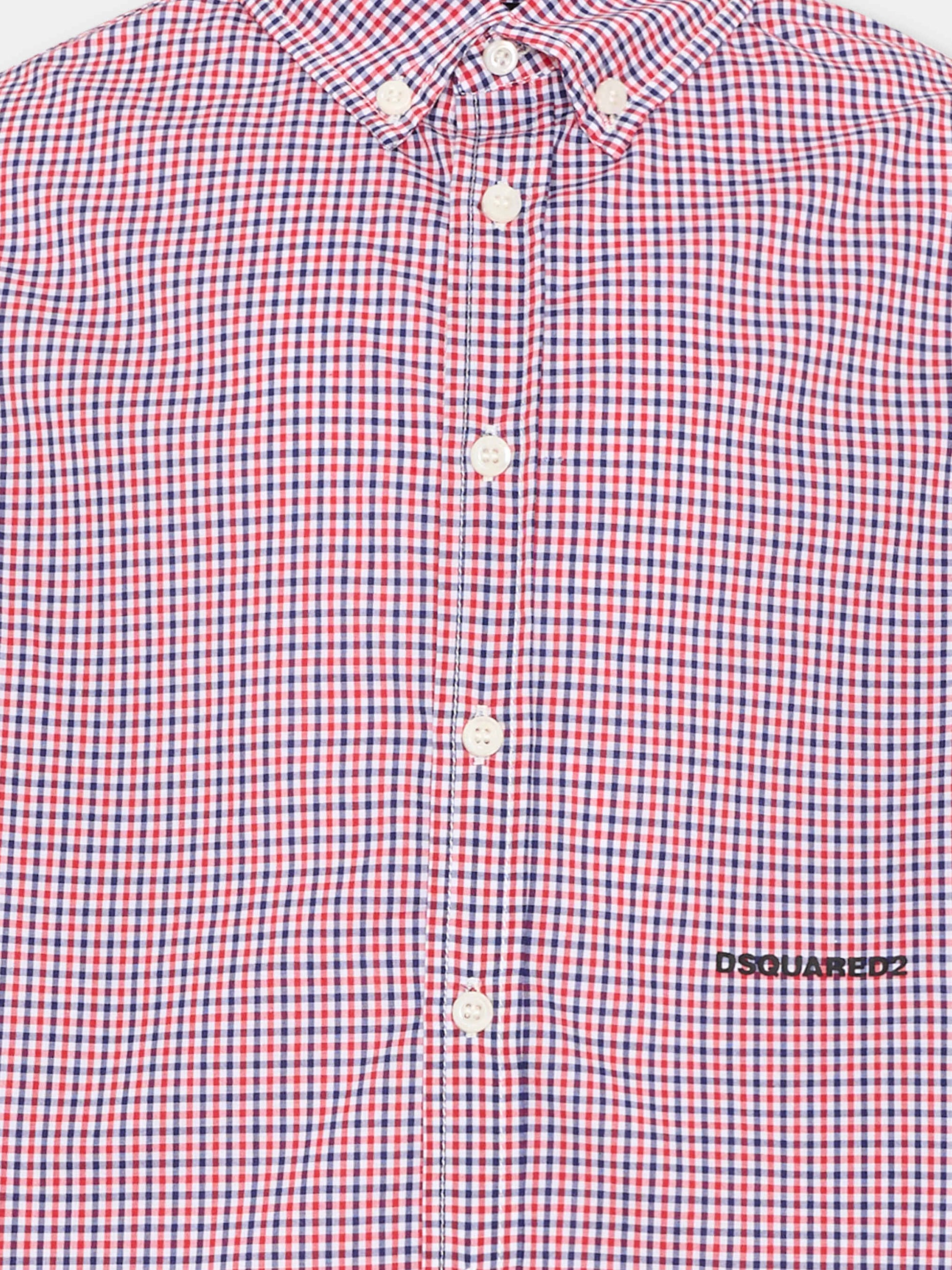 Camicia multicolor per bambino a quadretti,Dsquared2,DQ3227 D0AG3 DQ401