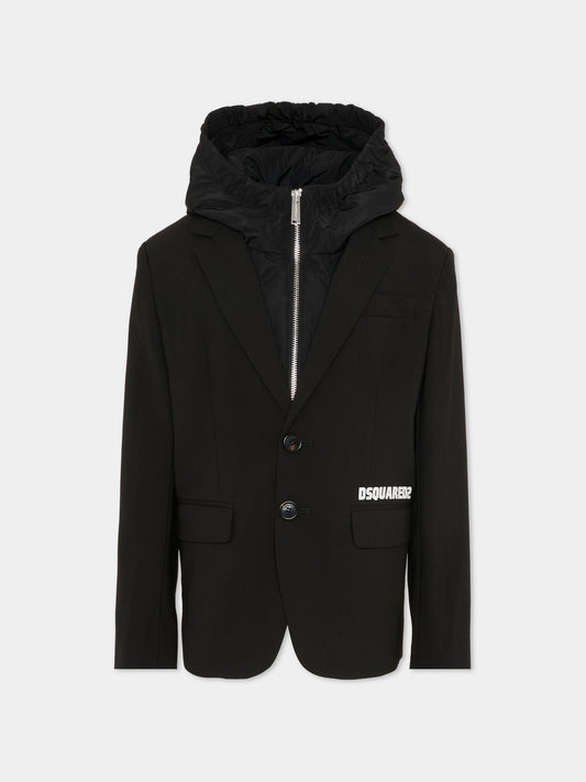 Giacca nera per bambino con logo,Dsquared2,DQ3233 D0AGV DQ900