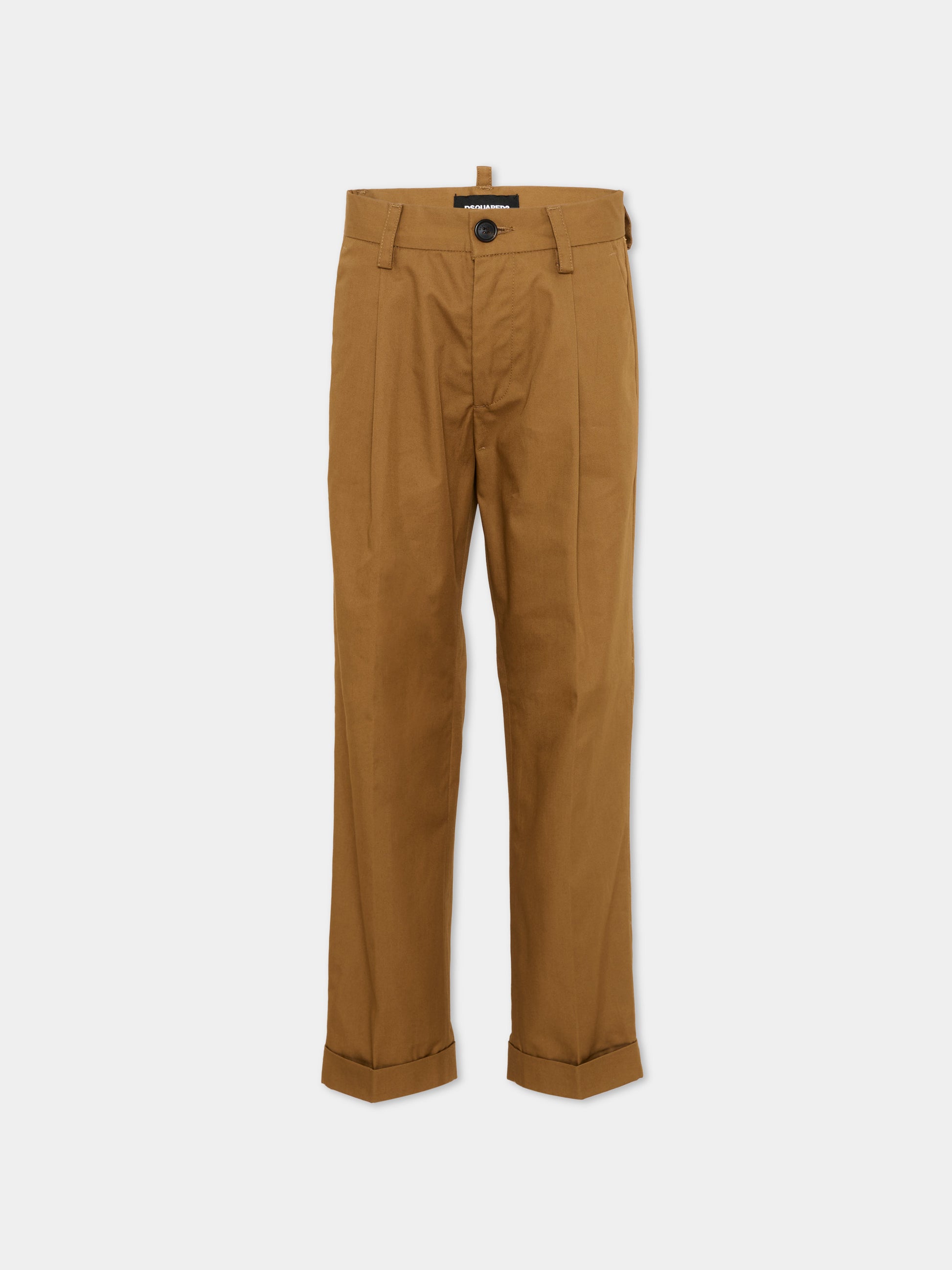 Pantalone marrone per bambino con logo,Dsquared2,DQ3262 D0AGI DQ730