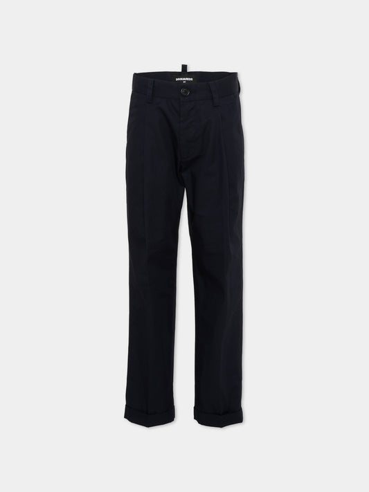 Pantaloni blu per bambino con logo,Dsquared2,DQ3262 D0AGI DQ866