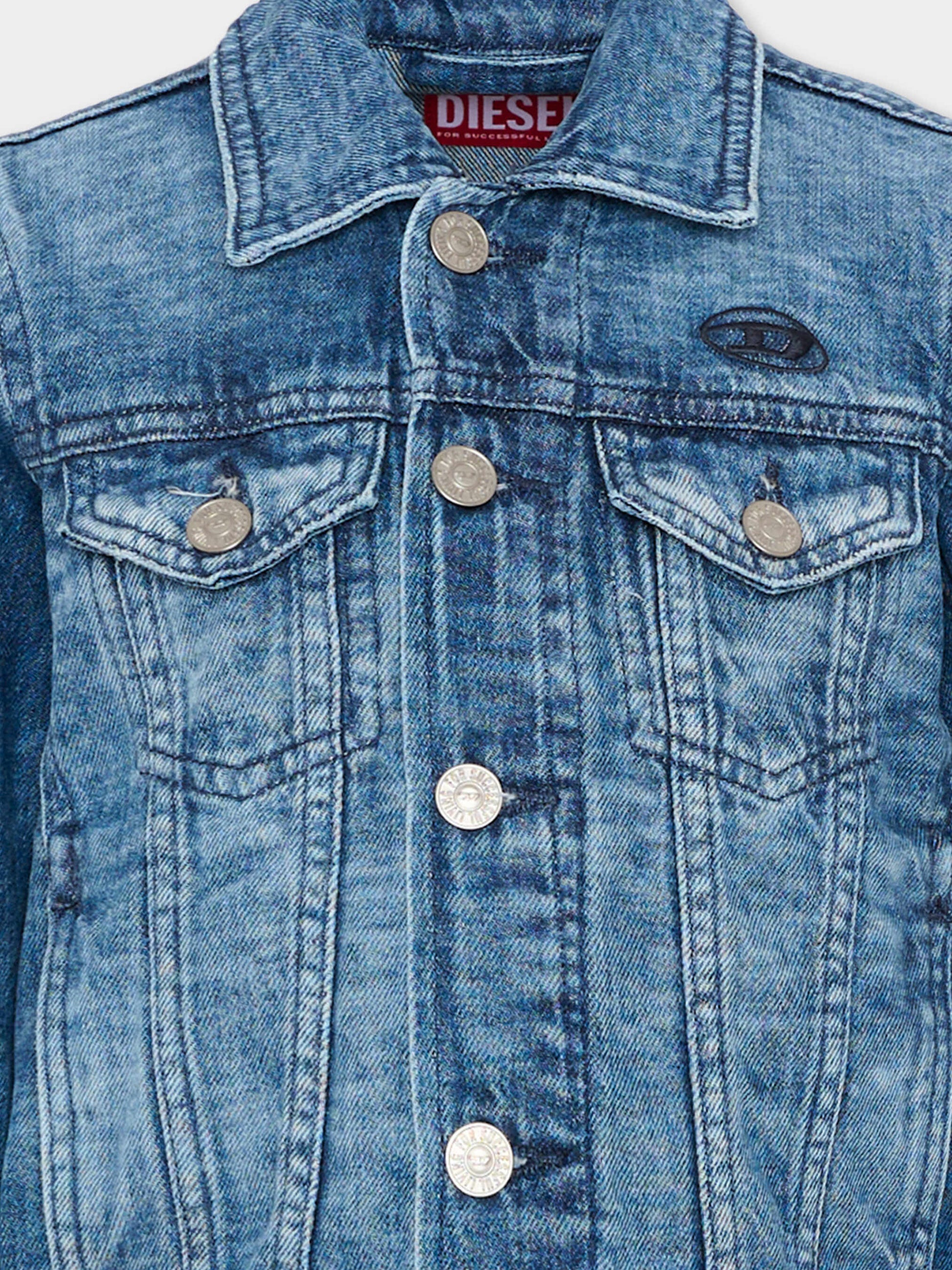 Giubbotto di jeans per bambini con logo,Diesel,00J4QC KXBSV K01