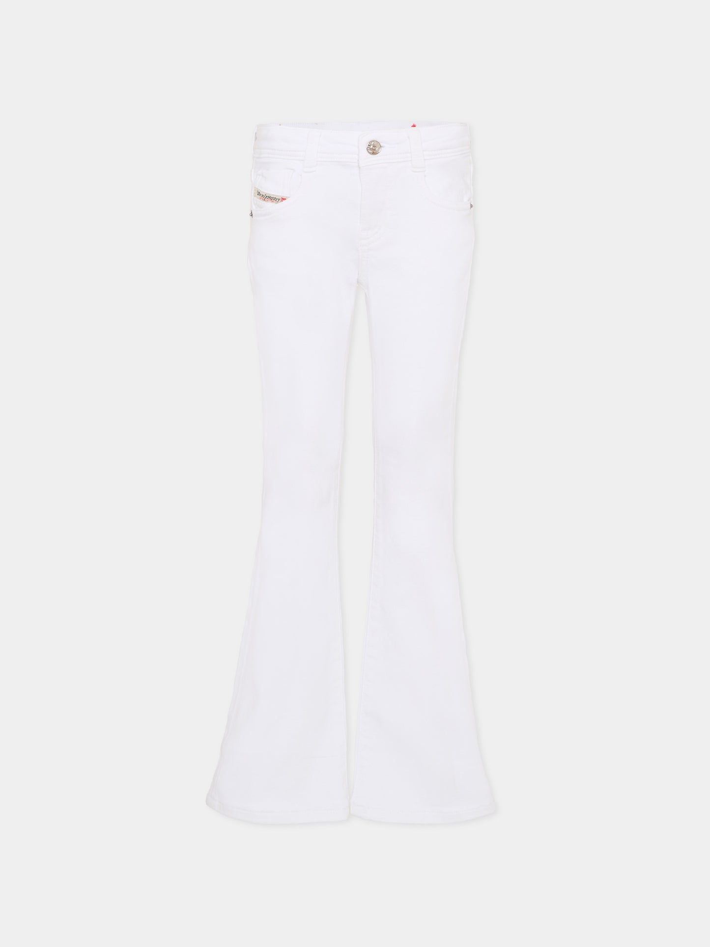 Jeans bianchi per bambina con logo,Diesel,J02341 KXBR6 K100