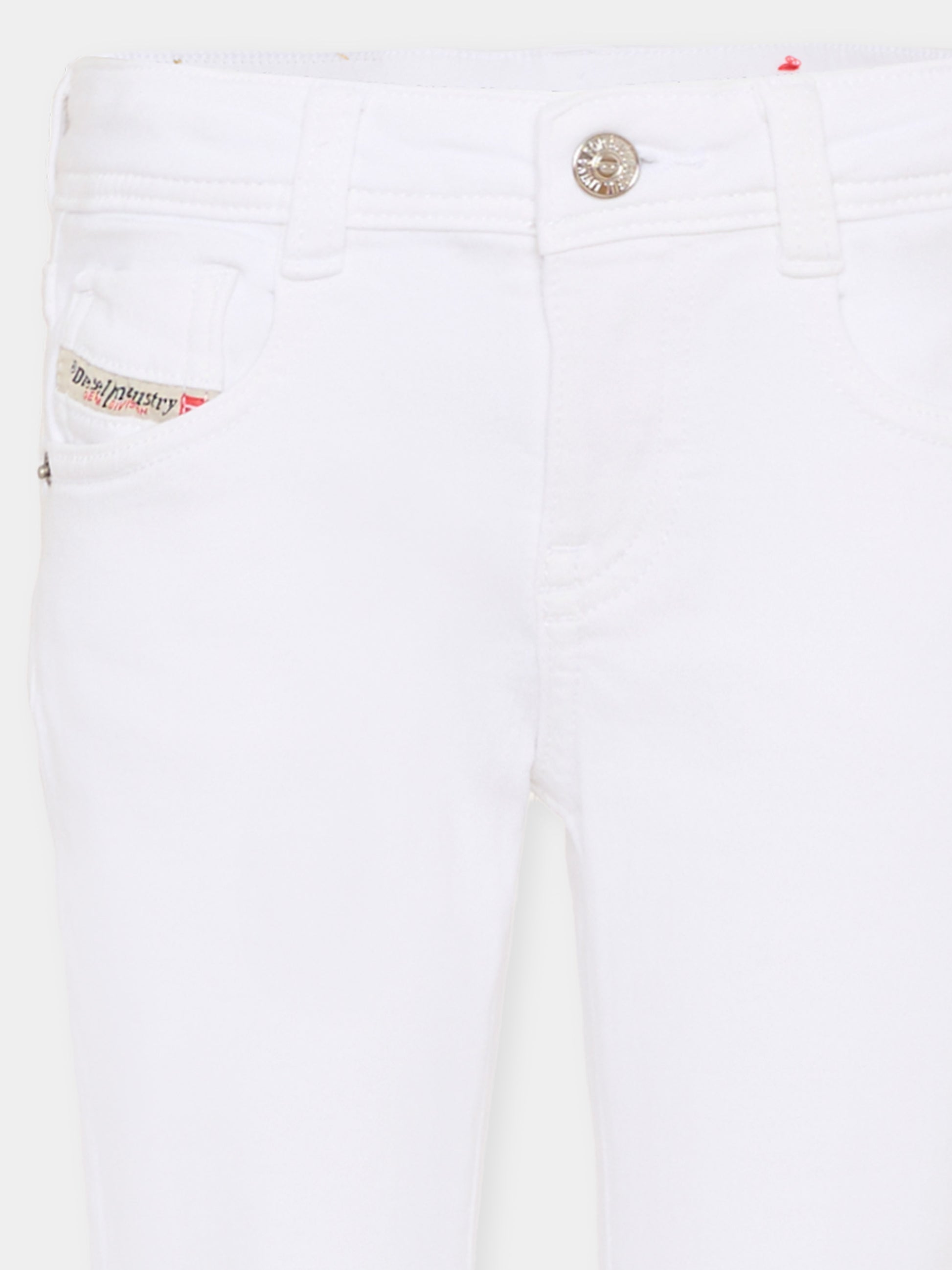 Jeans bianchi per bambina con logo,Diesel,J02341 KXBR6 K100