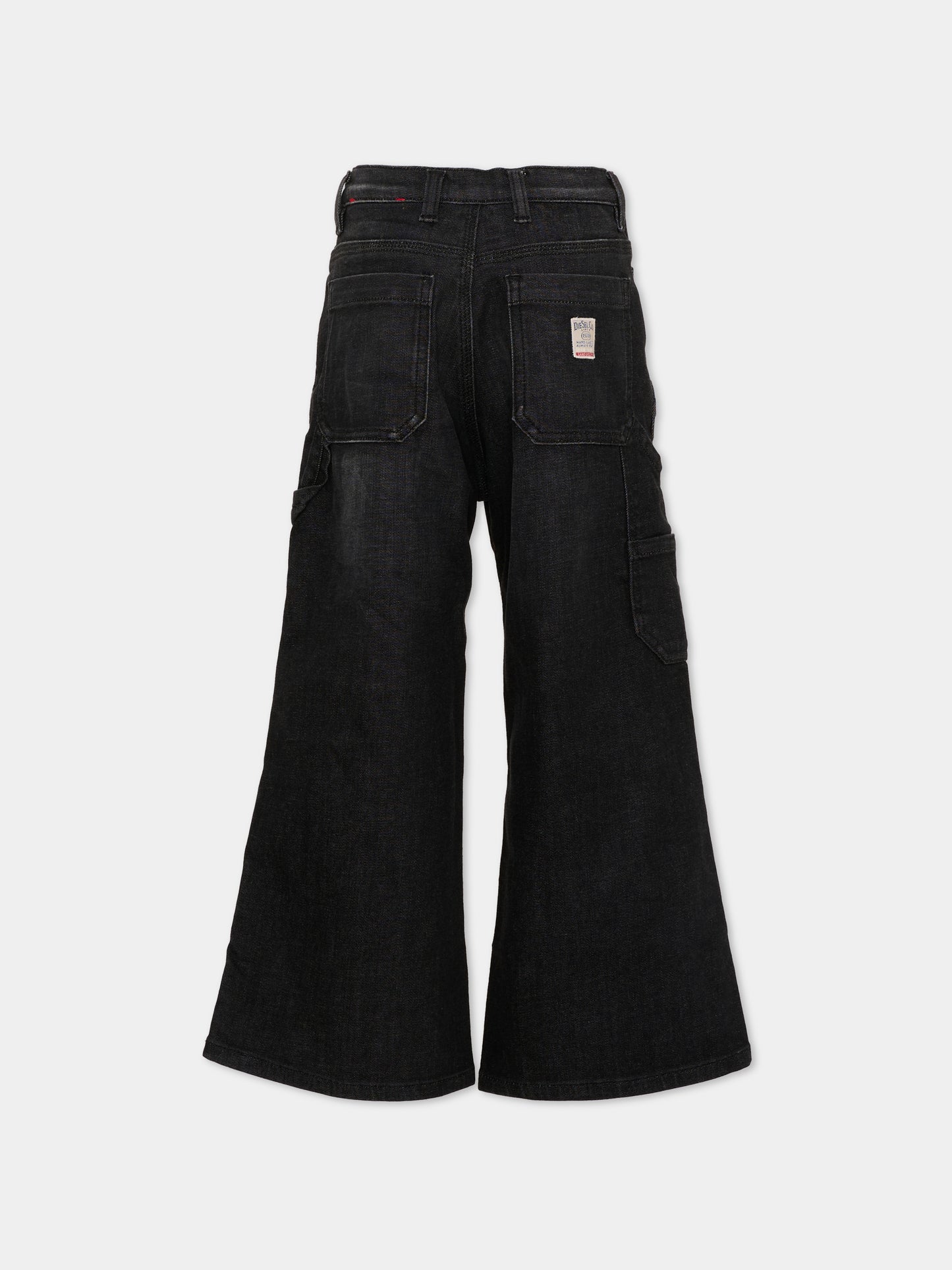 Jeans neri per bambina con logo,Diesel,J02349 KXBSK K02