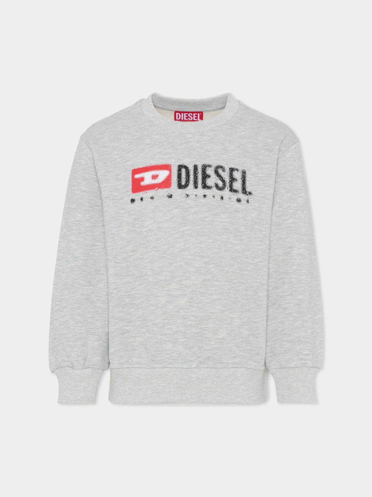 Felpa grigia per bambino con logo,Diesel,J02483 KYAZ3 K963