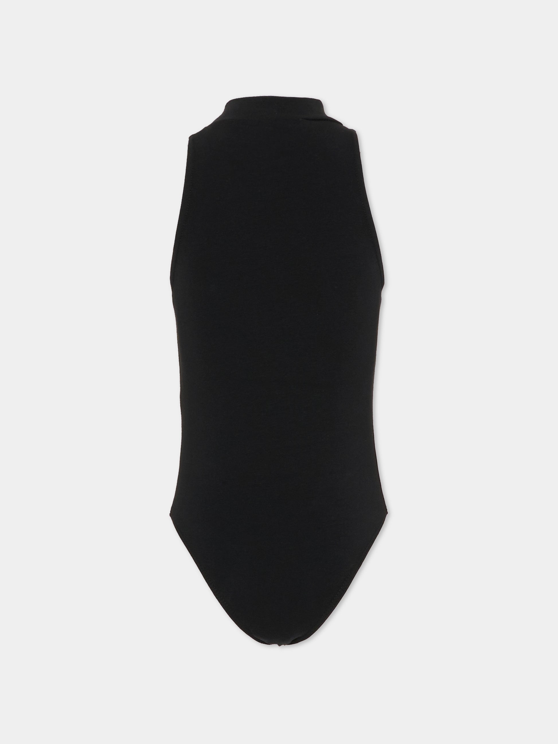 Top nero per bambina con logo ricamato,Diesel,J02577 KYA0L K900