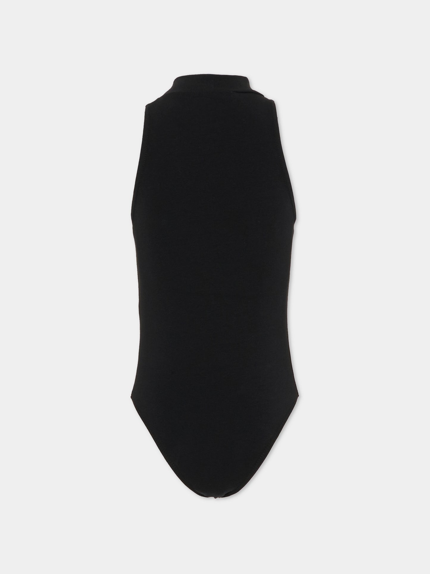 Top nero per bambina con logo ricamato,Diesel,J02577 KYA0L K900