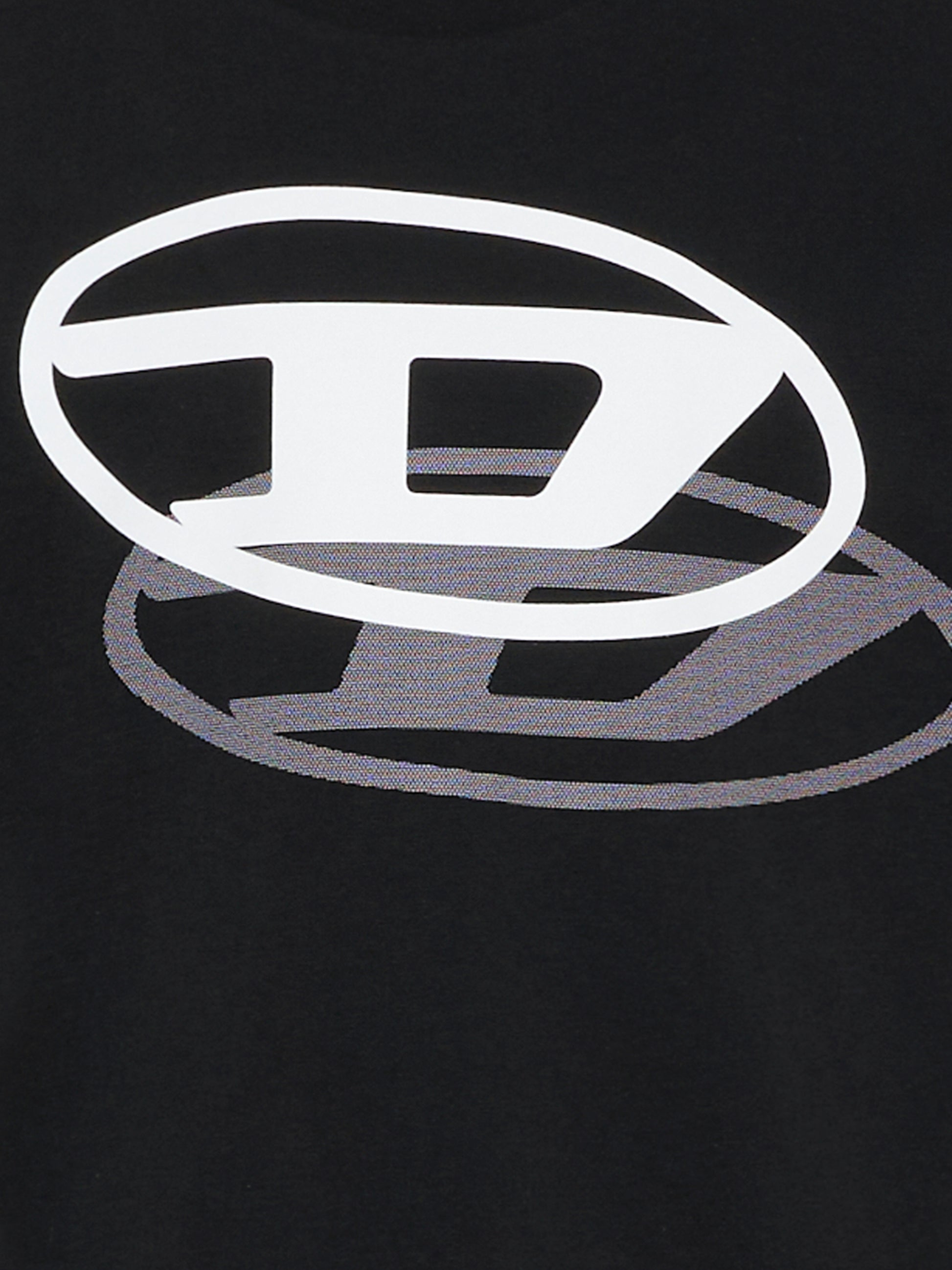 T-shirt nera per bambini con loghi,Diesel,J02601 00YI9 K900