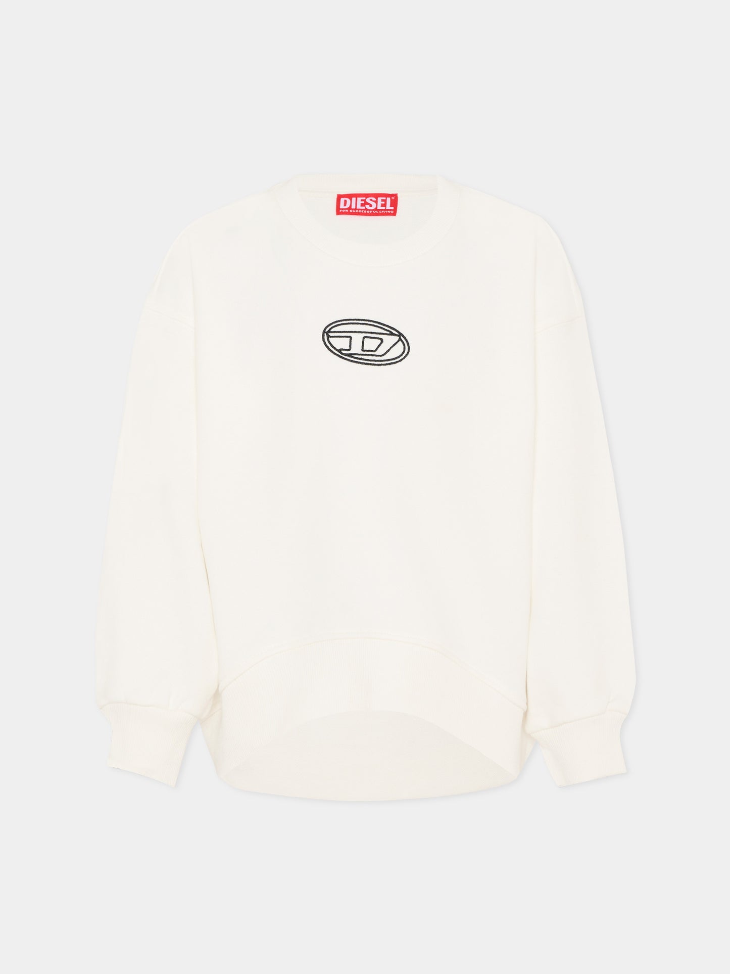 Felpa avorio per bambina con logo,Diesel,J02621 0GEAD K141