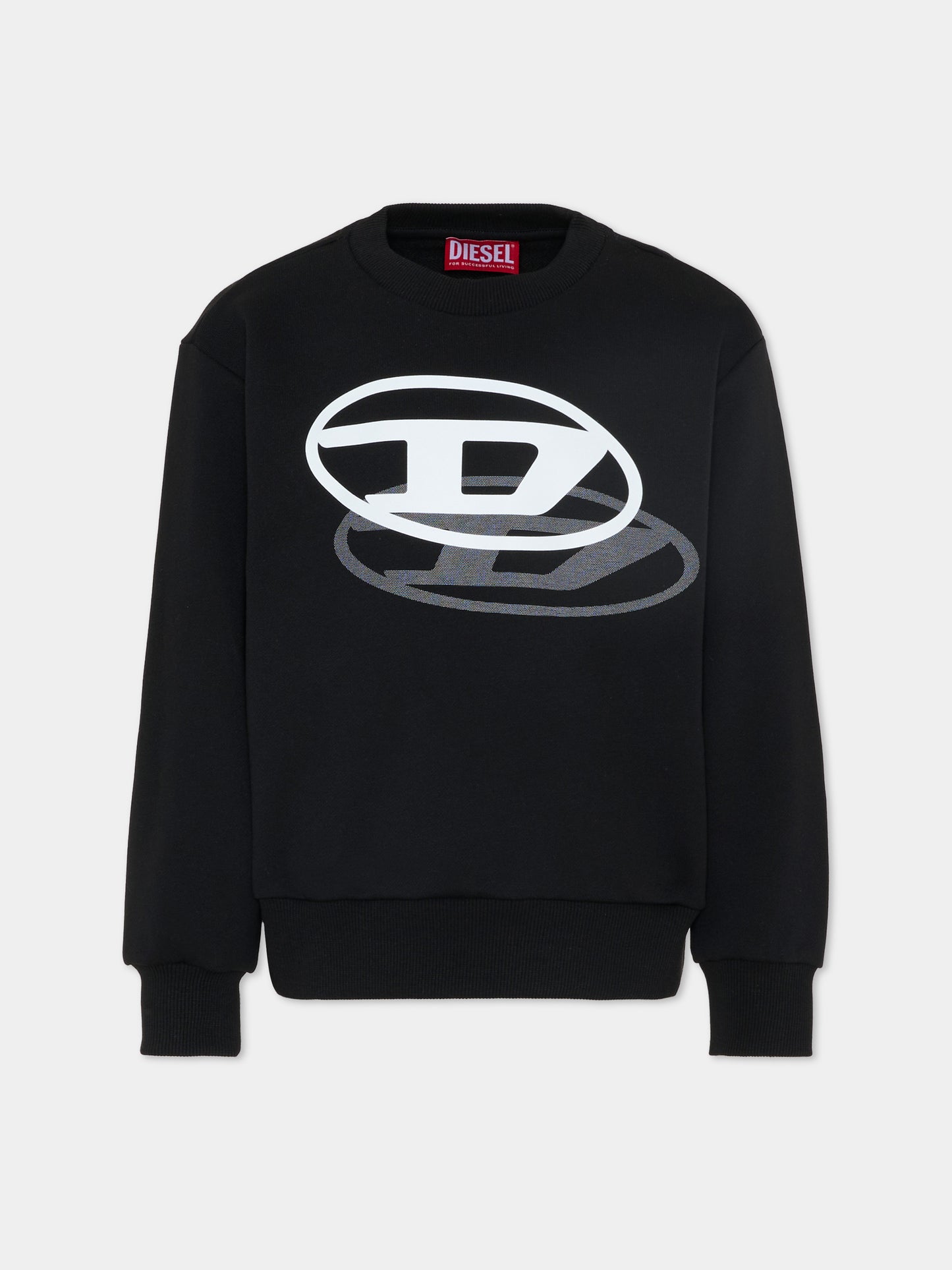 Felpa nera per bambino con logo,Diesel,J02627 KYAZ3 K900