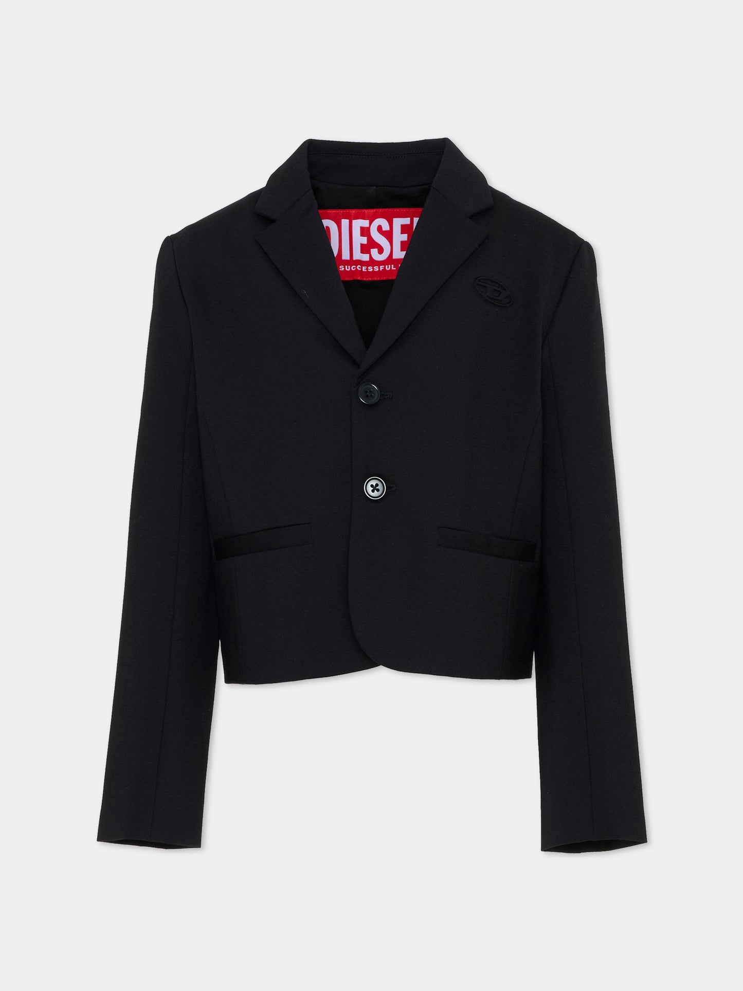 Giacca nera per bambina con logo,Diesel,J02646 KYATE K900