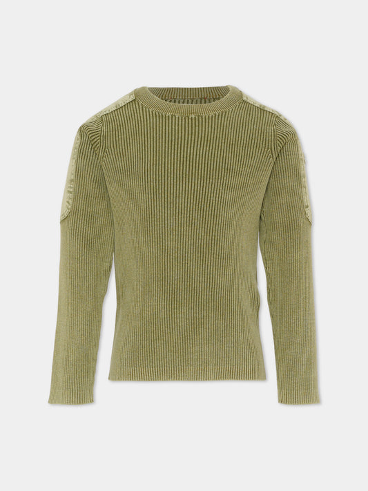 Maglione verde per bambini con logo,Diesel,J02651 KYA0D K511