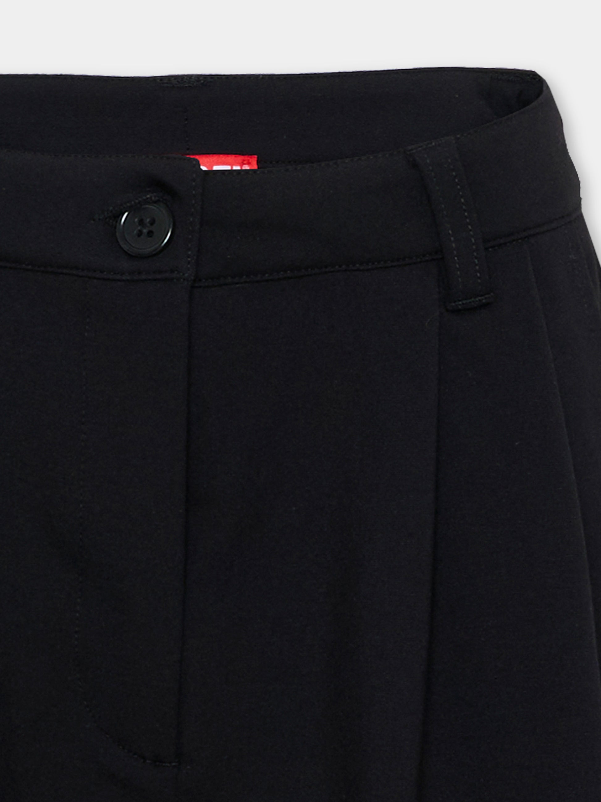 Shorts neri per bambina con logo,Diesel,J02674 KYATE K900
