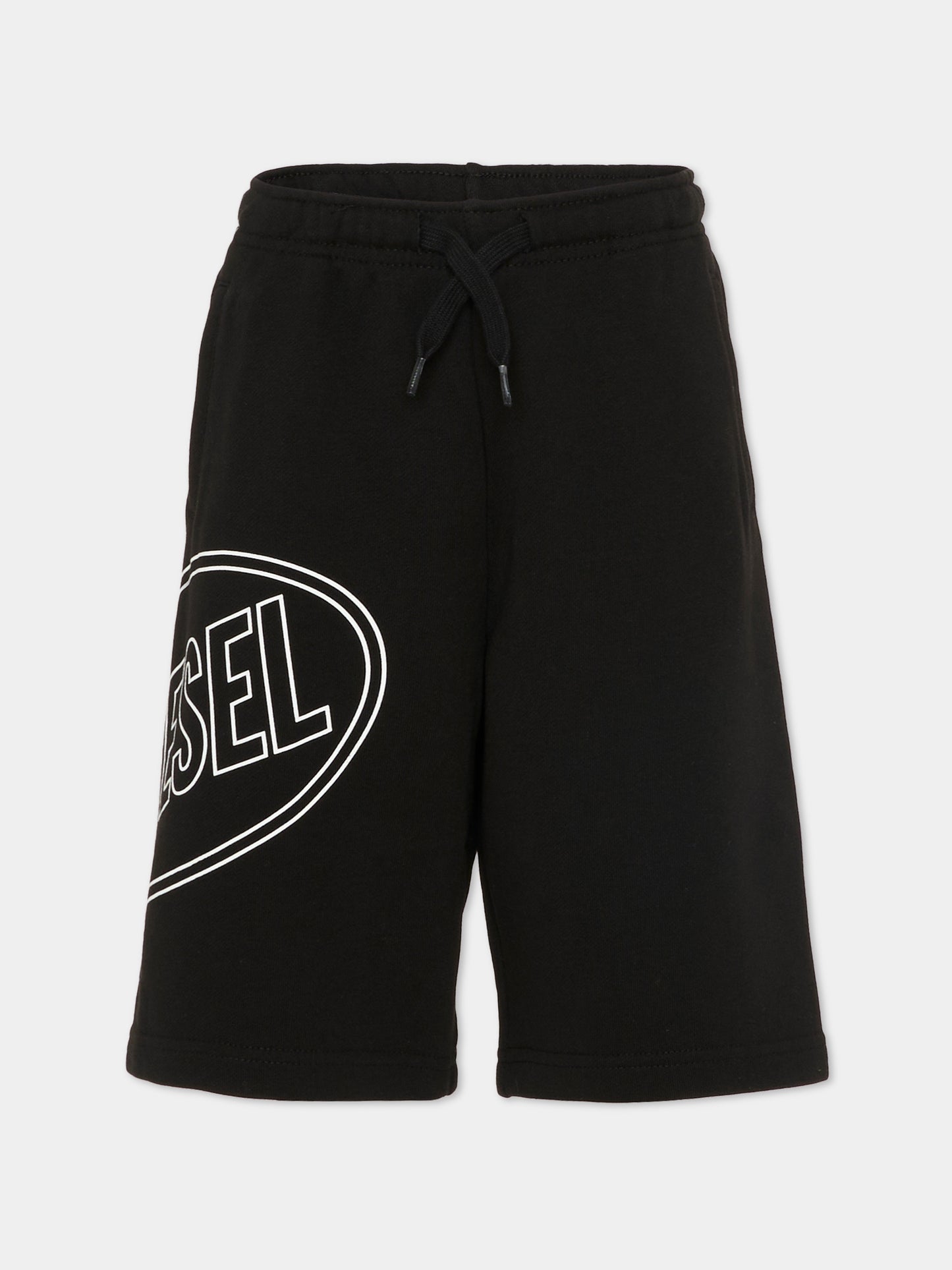 Shorts neri per bambino con logo,Diesel,J02676 0GEAD K900