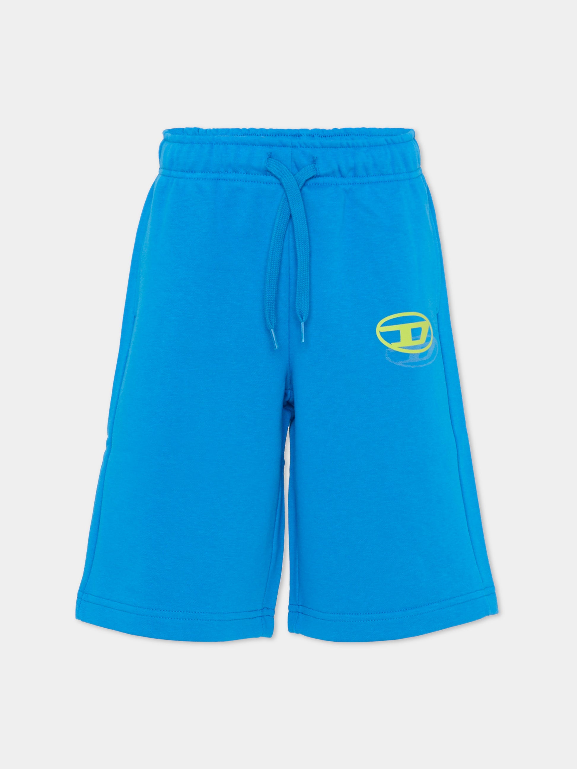 Shorts azzurri per bambino con logo,Diesel,J02683 KYAZ3 K804