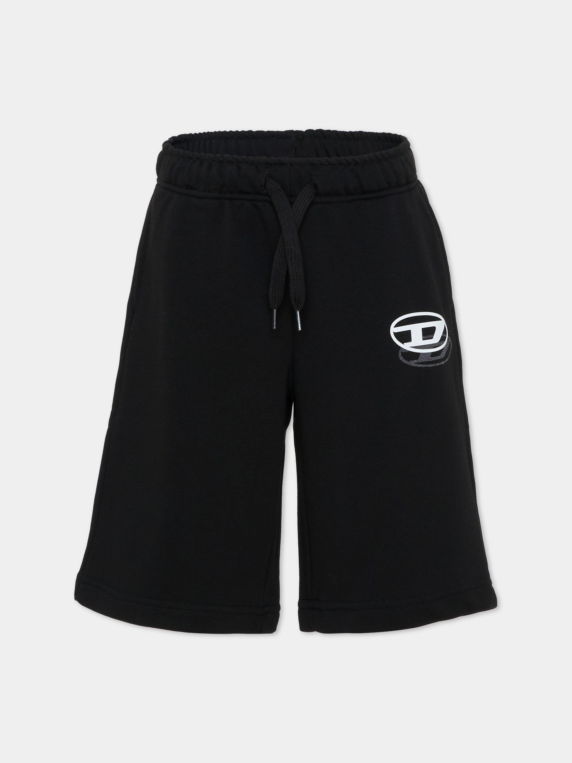 Shorts neri per bambino con logo,Diesel,J02683 KYAZ3 K900