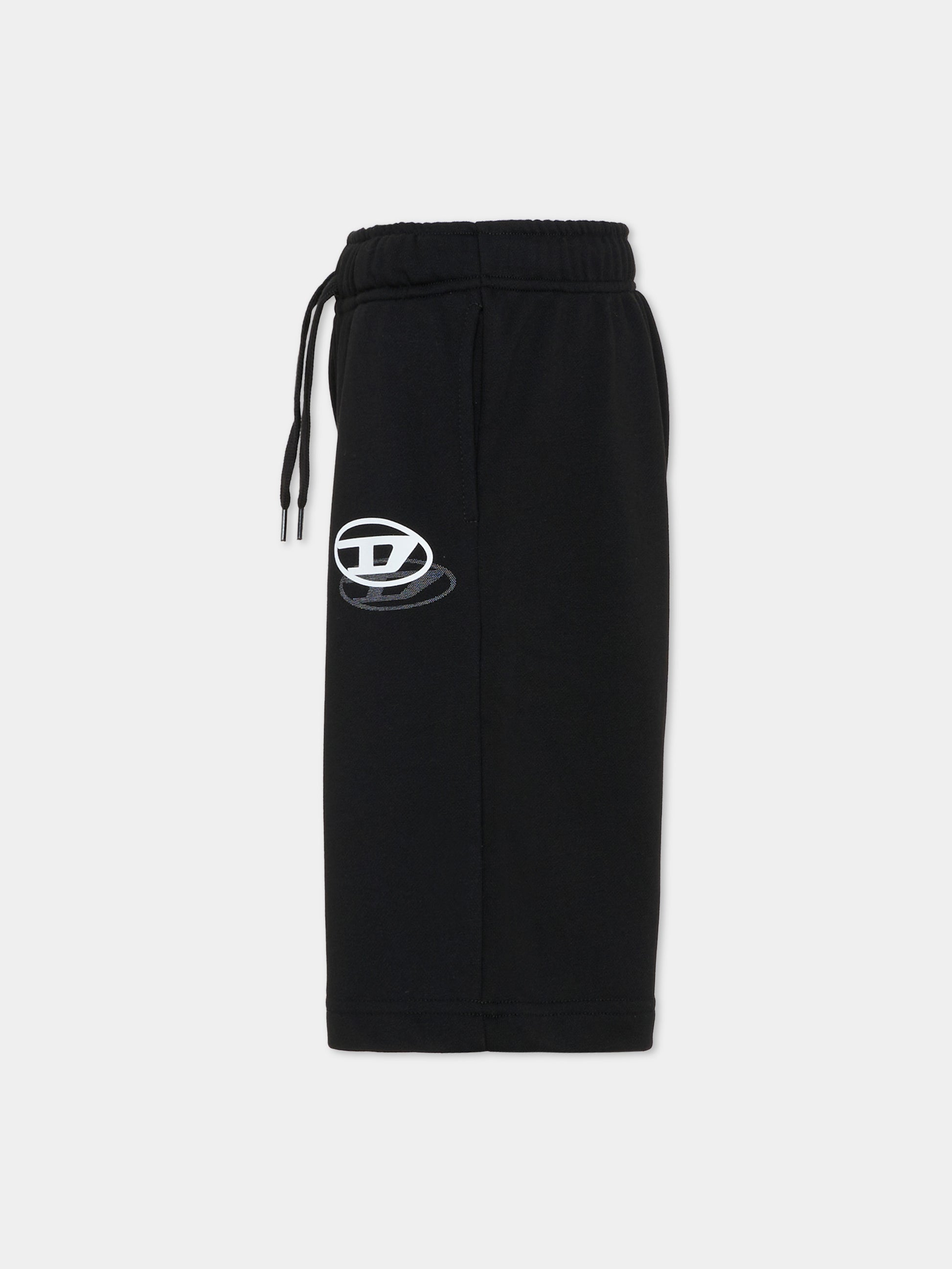 Shorts neri per bambino con logo,Diesel,J02683 KYAZ3 K900