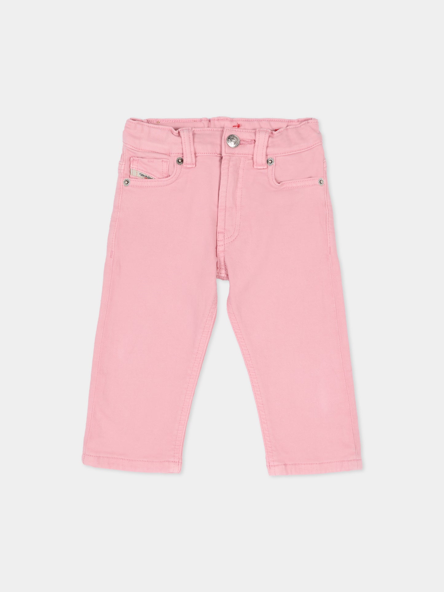 Jeans rosa per neonata con logo,Diesel,K00312 KXBR6 K309