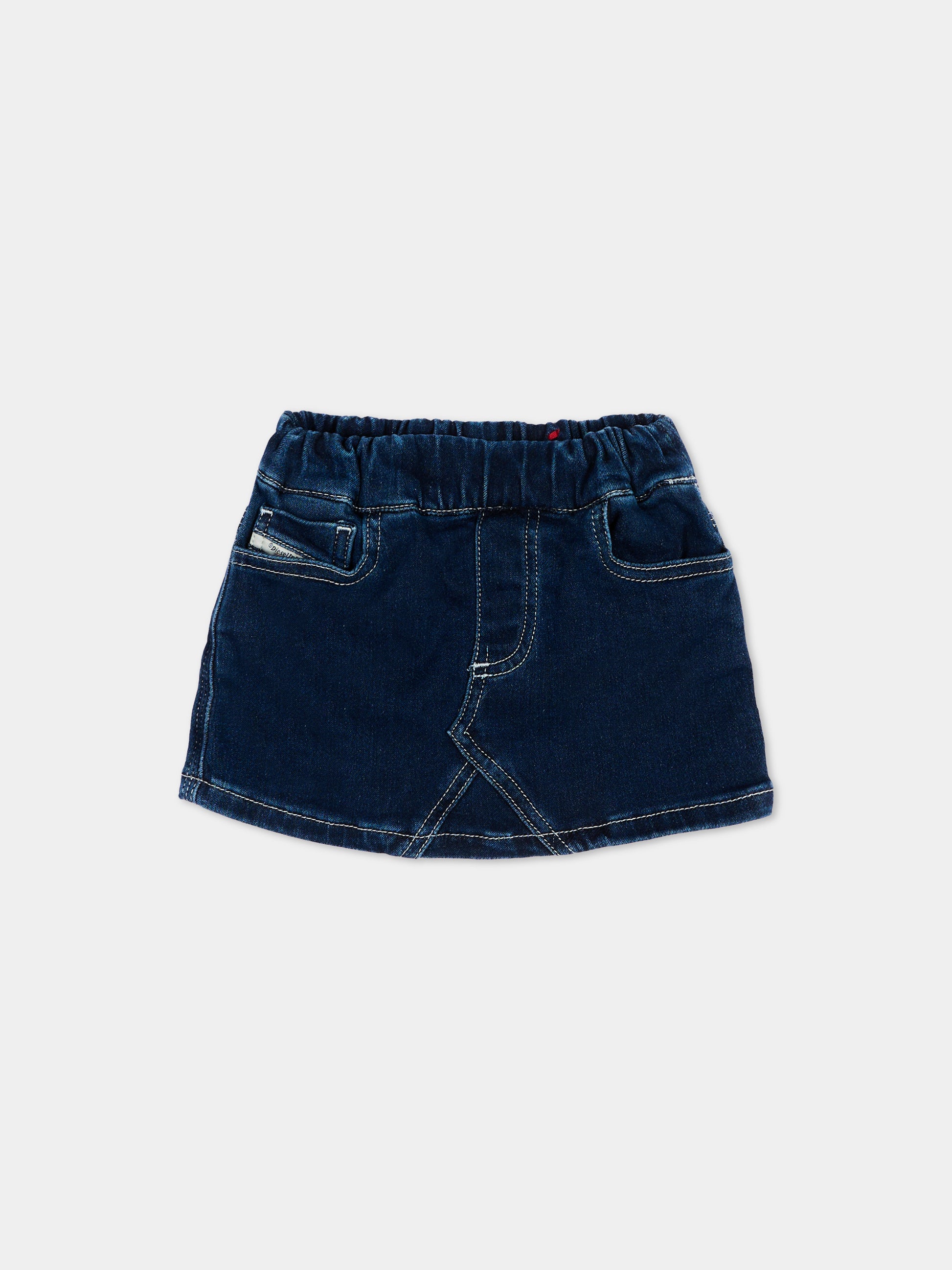 Gonna denim per neonata con logo,Diesel,K00726 KXBR8 K01