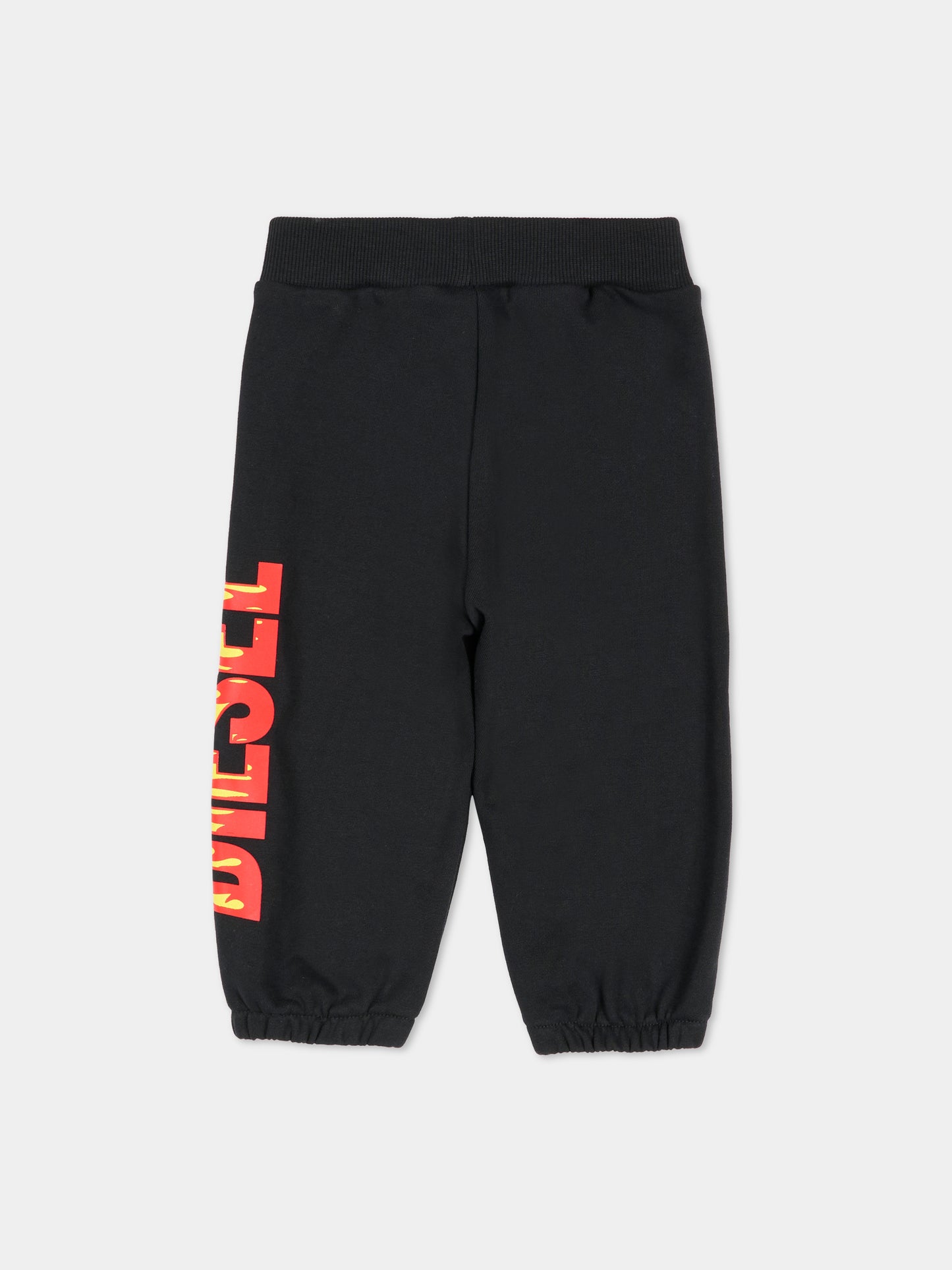 Pantaloni neri per neonato con logo,Diesel,K00732 KYAVF K900