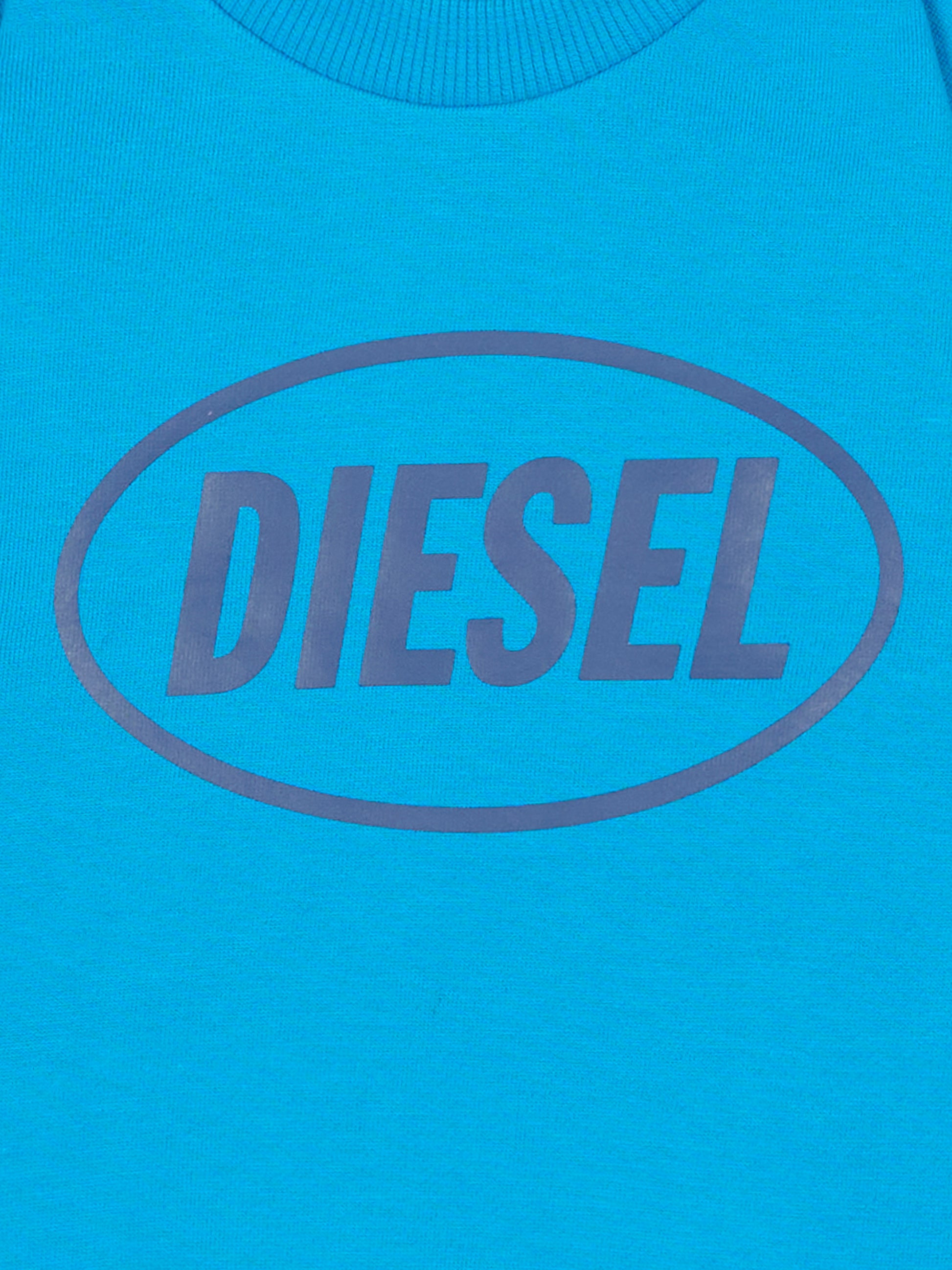 Felpa azzurra per neonati con logo,Diesel,K00752 KYAVF K824