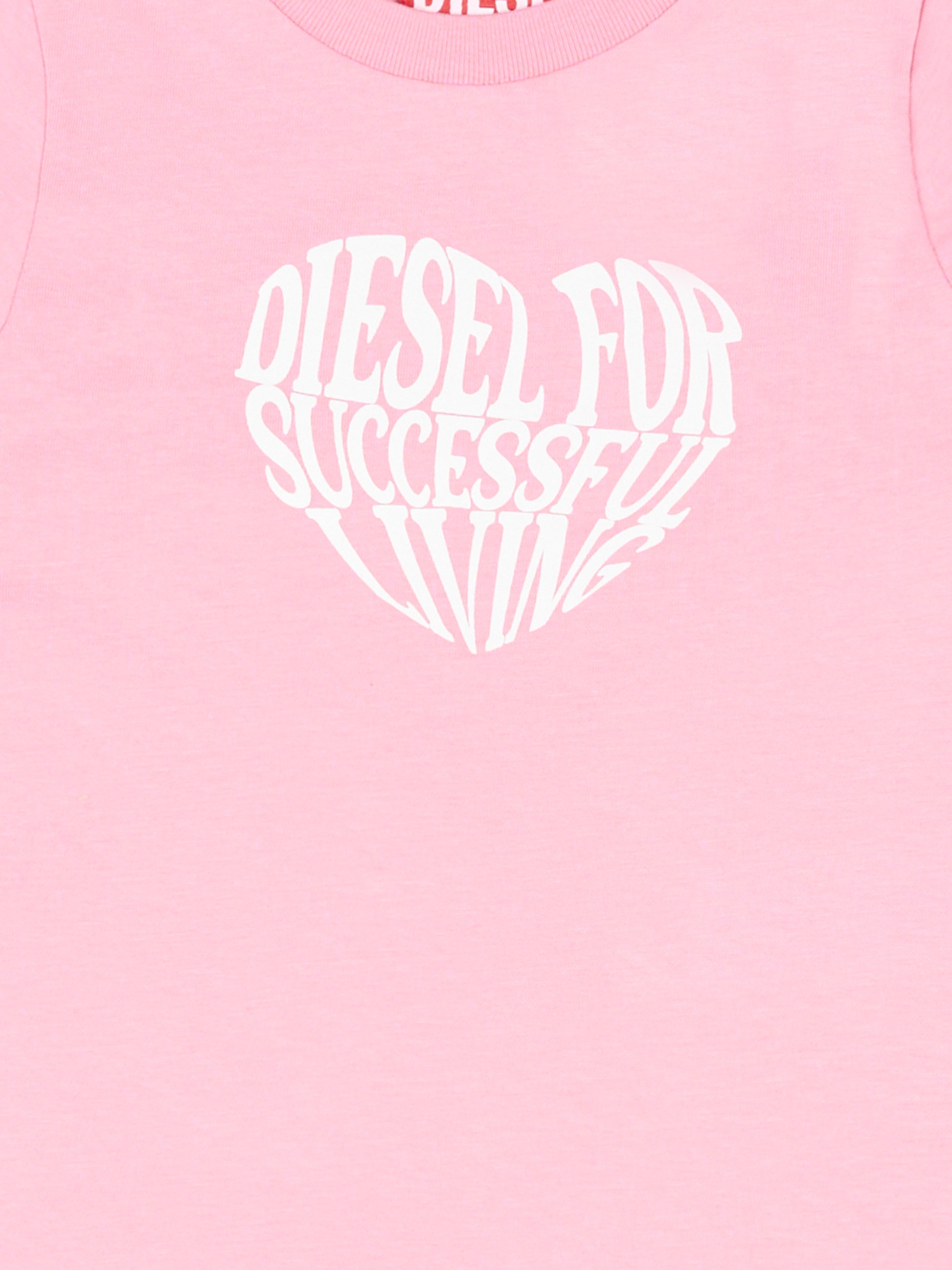 T-shirt rosa per neonata con logo,Diesel,K00766 00YI9 K309