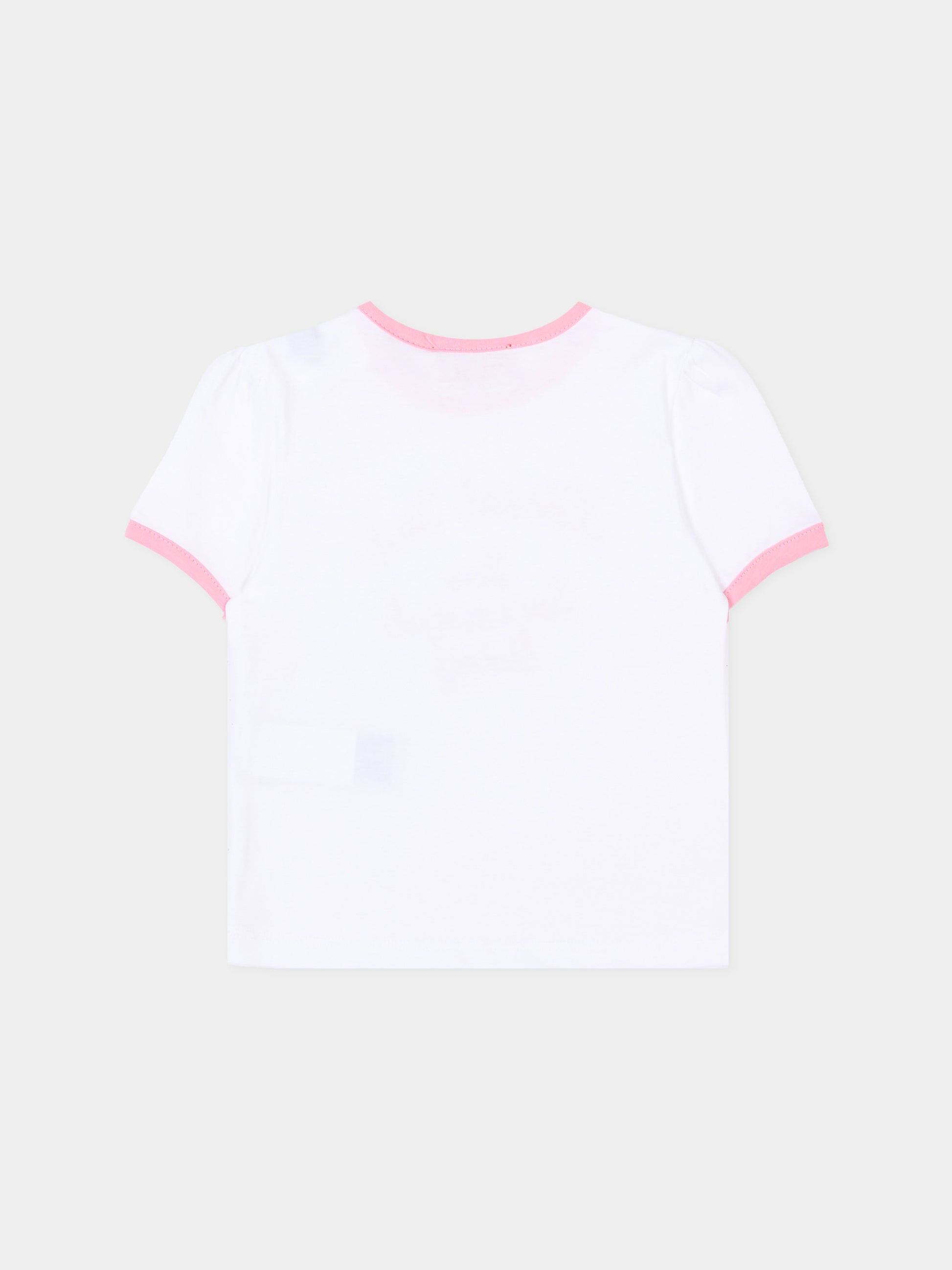 T-Shirt bianca per neonata con logo,Diesel,K00768 00YI9 K100