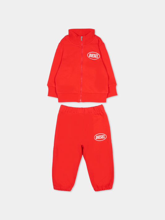 Completo rosso per neonati con logo,Diesel,K00804 KYAVF K405