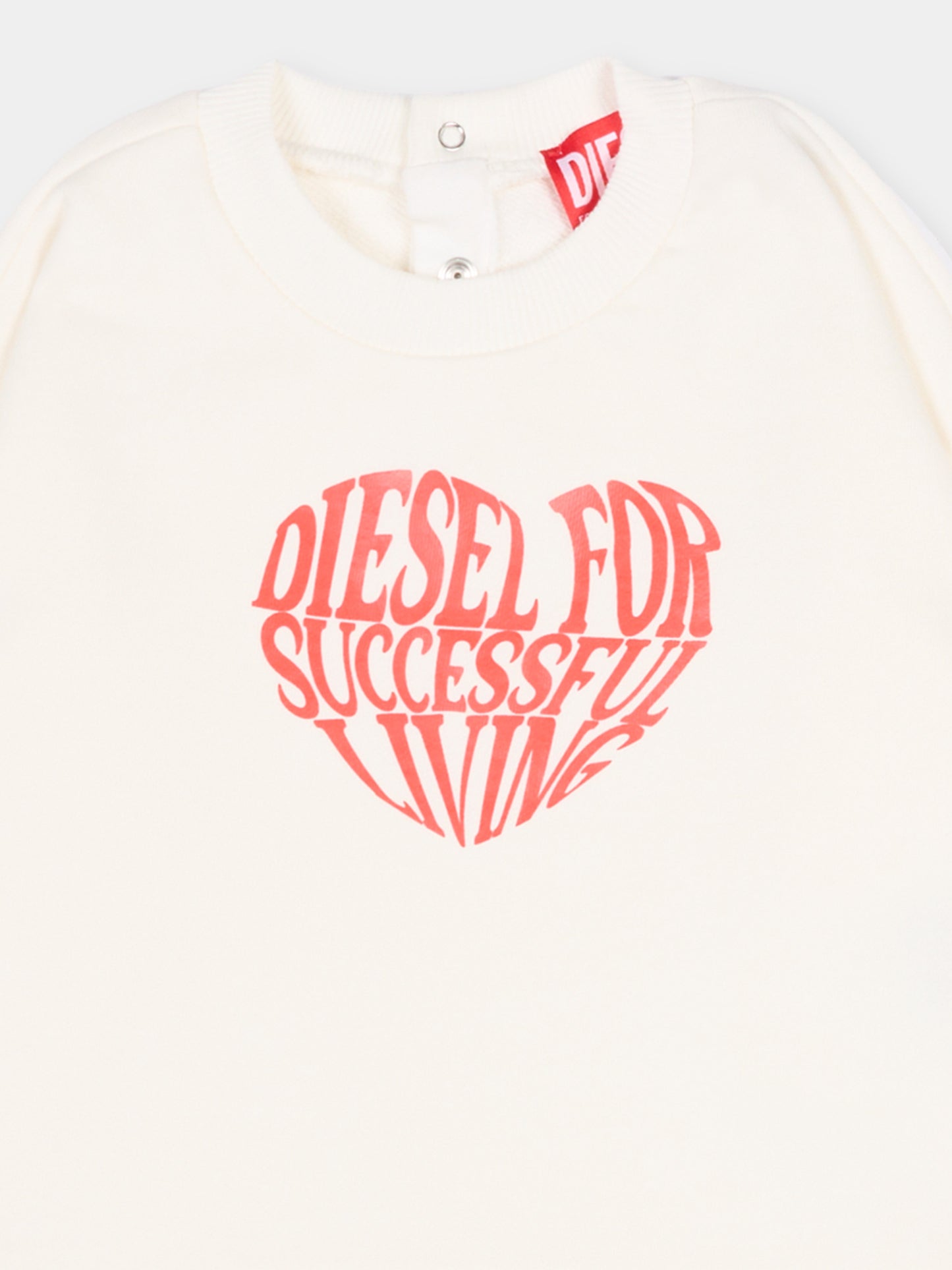 Completo avorio per neonata con logo,Diesel,K00806 KYAVF K141